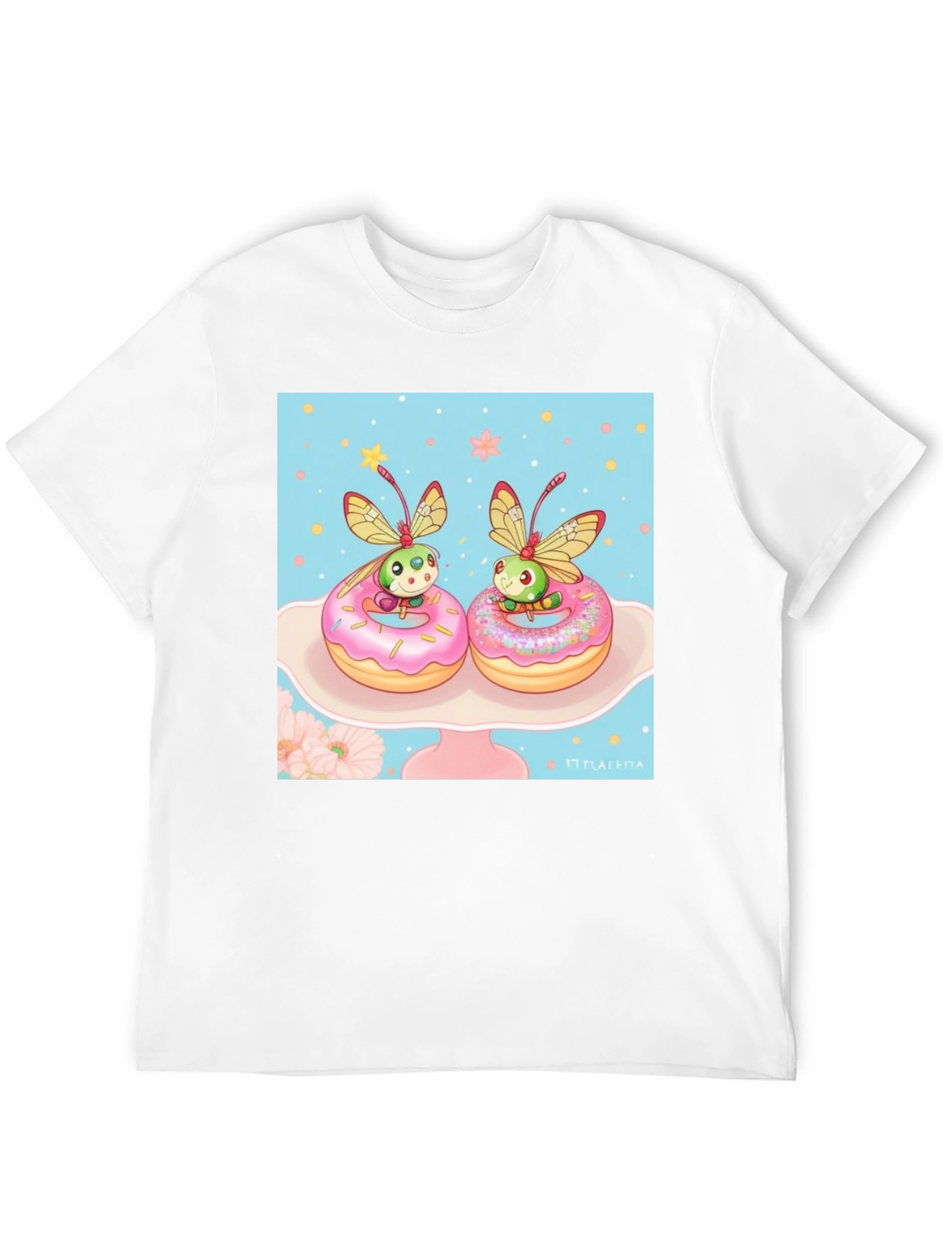 Black Cute Bug on Donut T-Shirt view 12