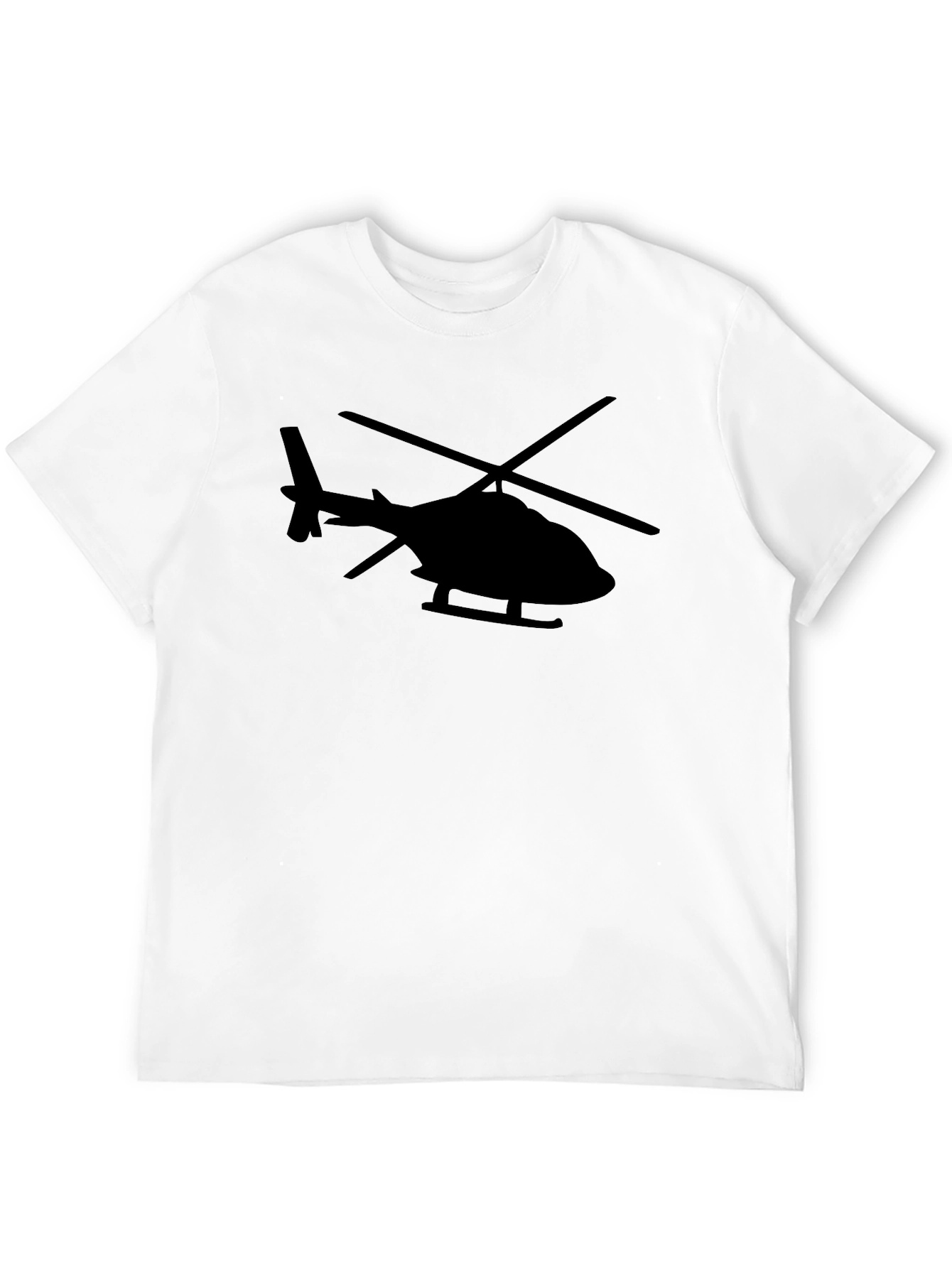 Black Helicopter Graphic Tee - Black Cotton Blend T-Shirt view 12