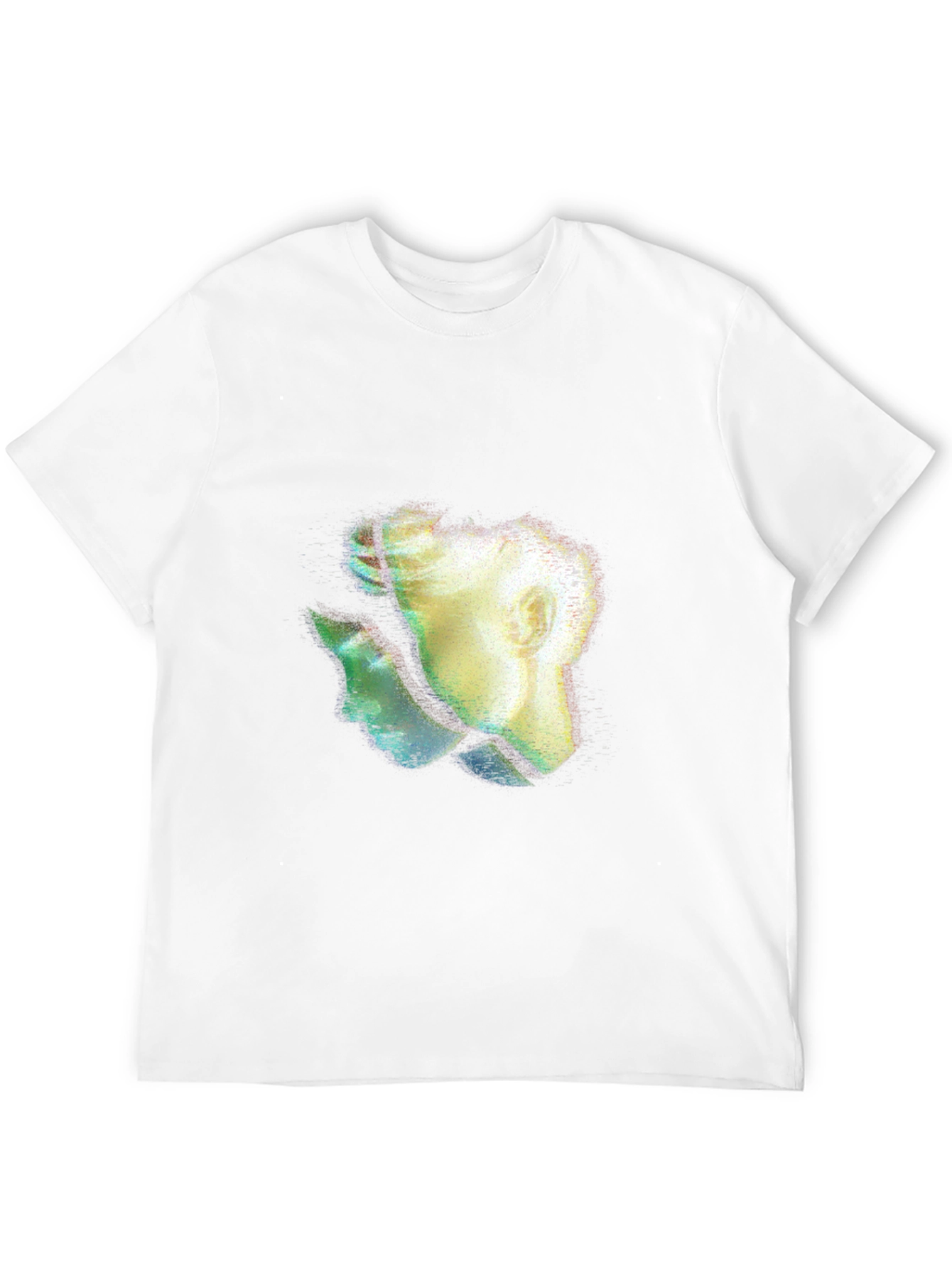 Black Abstract Two-Face Graphic Black T-Shirt view 12