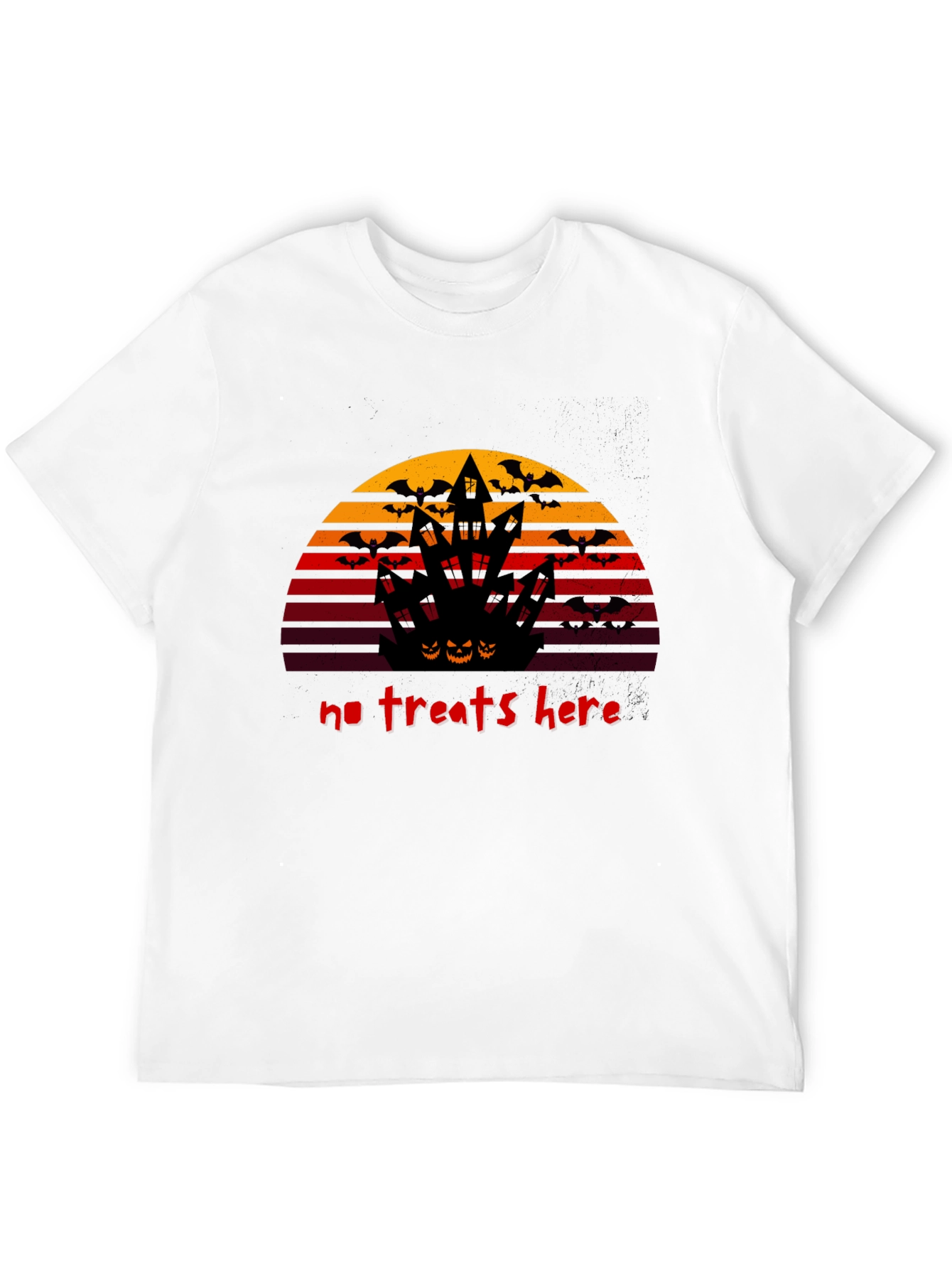 Black Halloween No Treats Here Graphic T-Shirt view 12