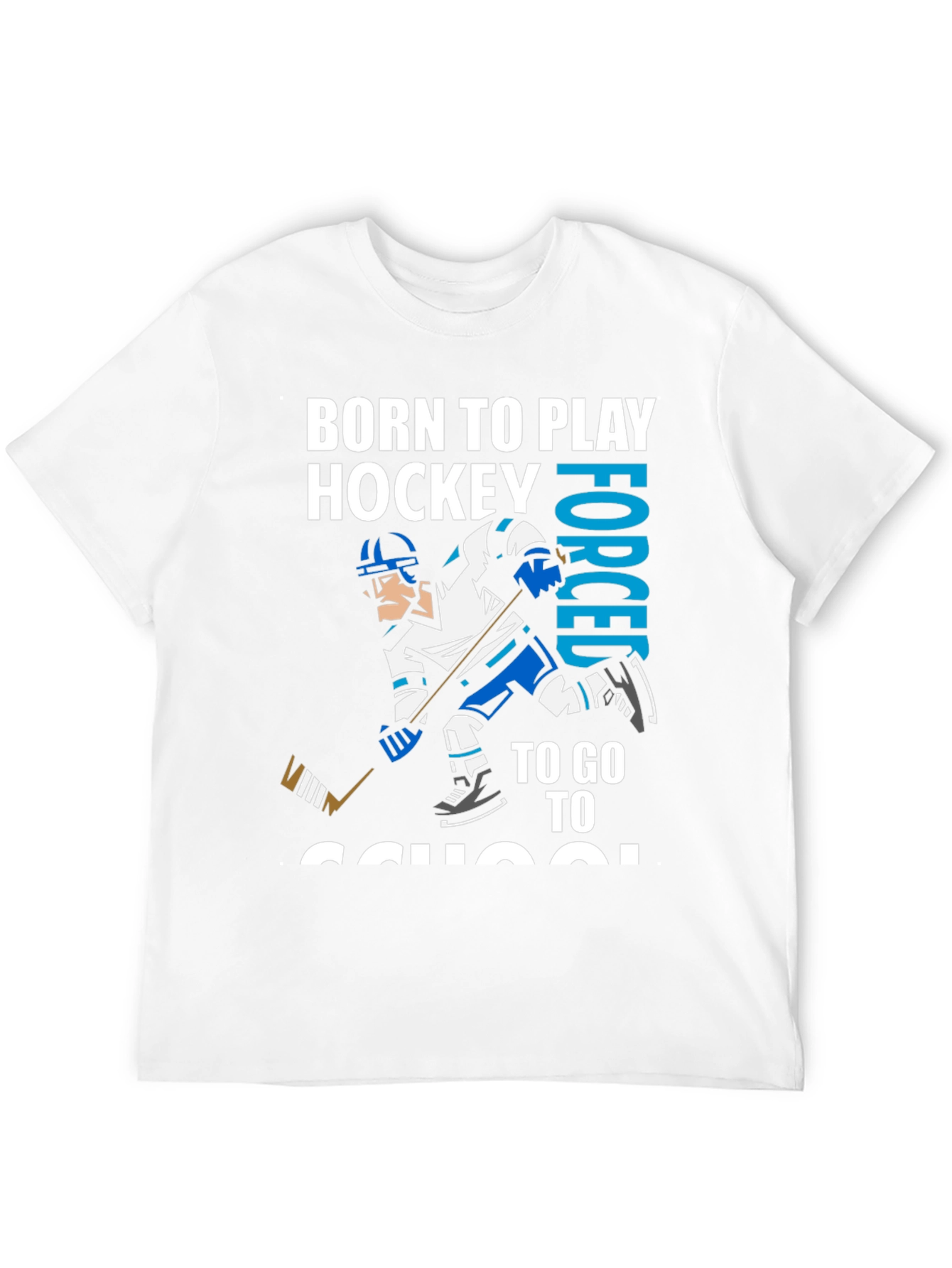 Black Born To Play Hockey T-Shirt view 12