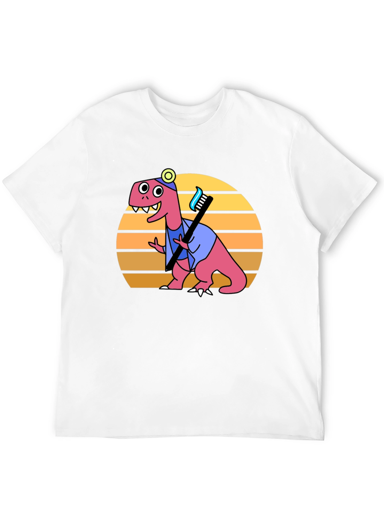 Black Dino Dentist T-Shirt - Novelty Graphic Tee view 12