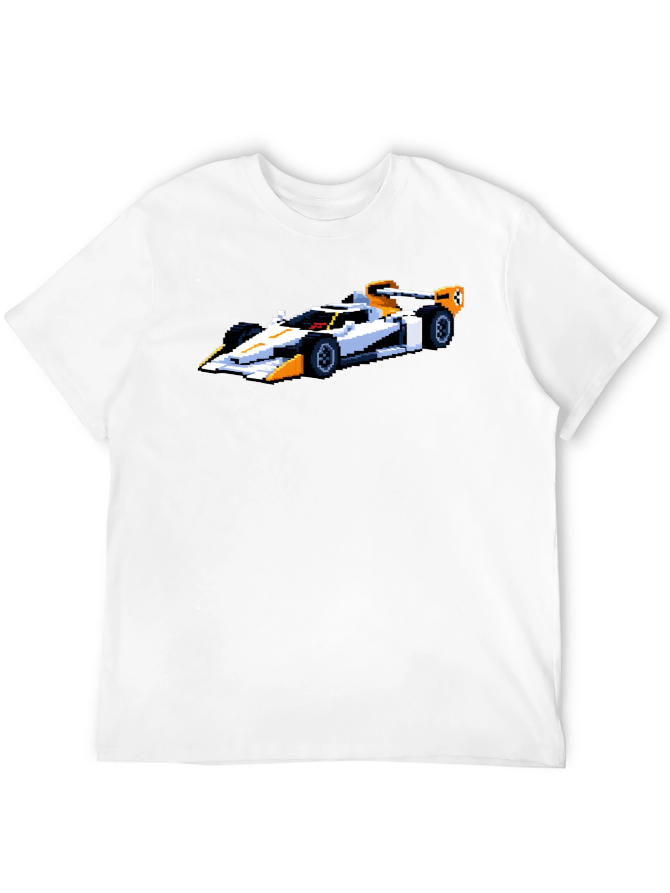 Black Retro Pixel Racer T-Shirt - Black Cotton Tee view 12