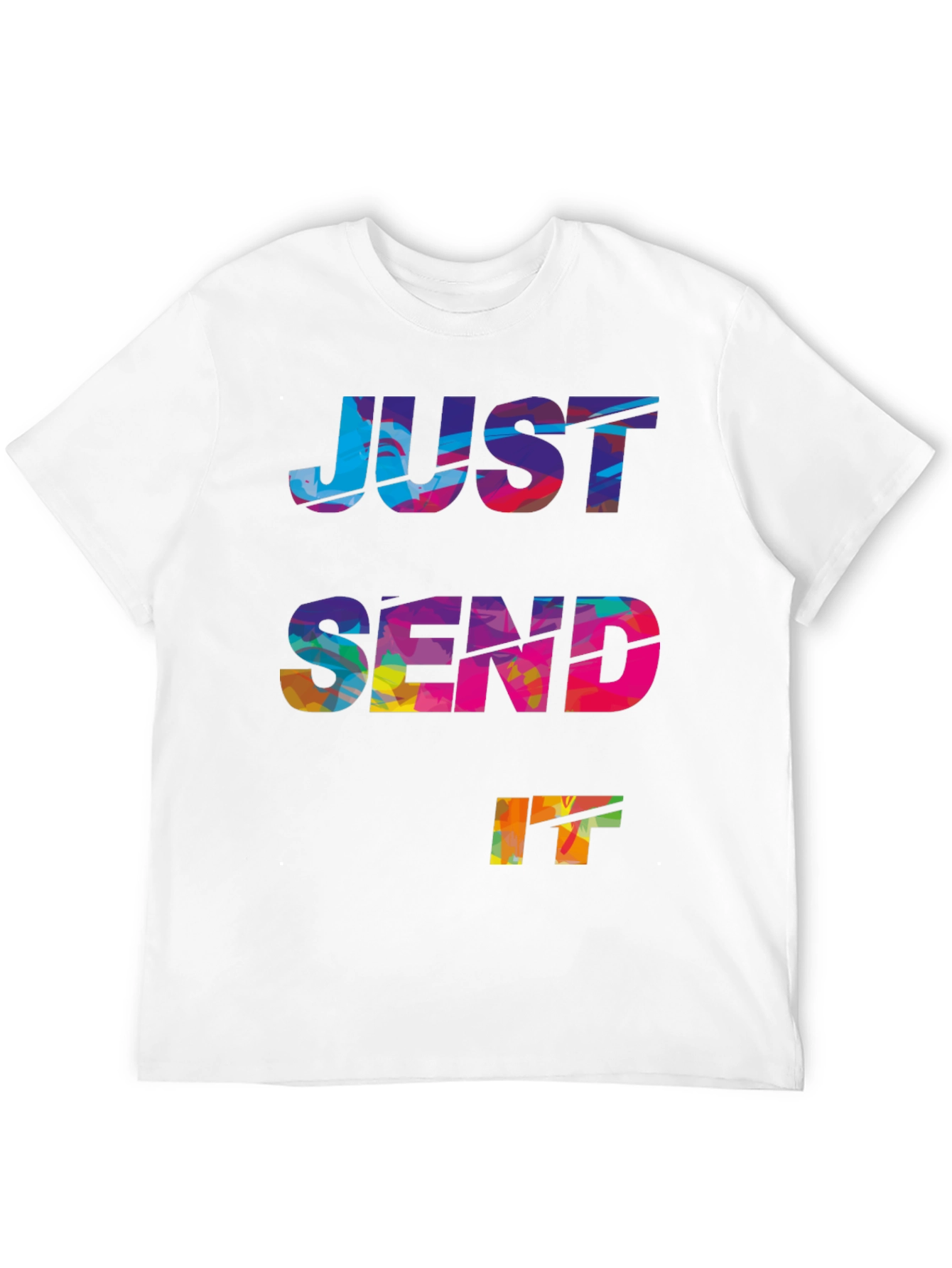 Black Just Send It Graphic Tee - Bold Multicolor Design view 12