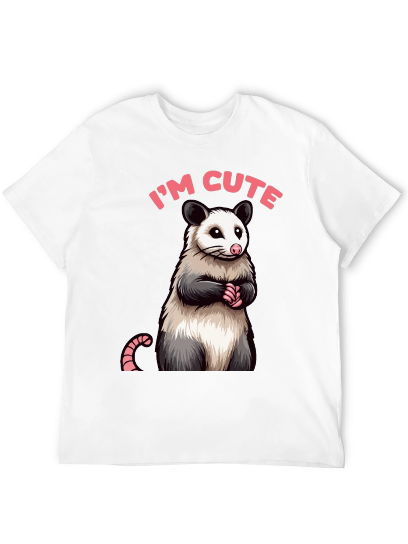 Black Cute Opossum Graphic Tee Shirt view 12