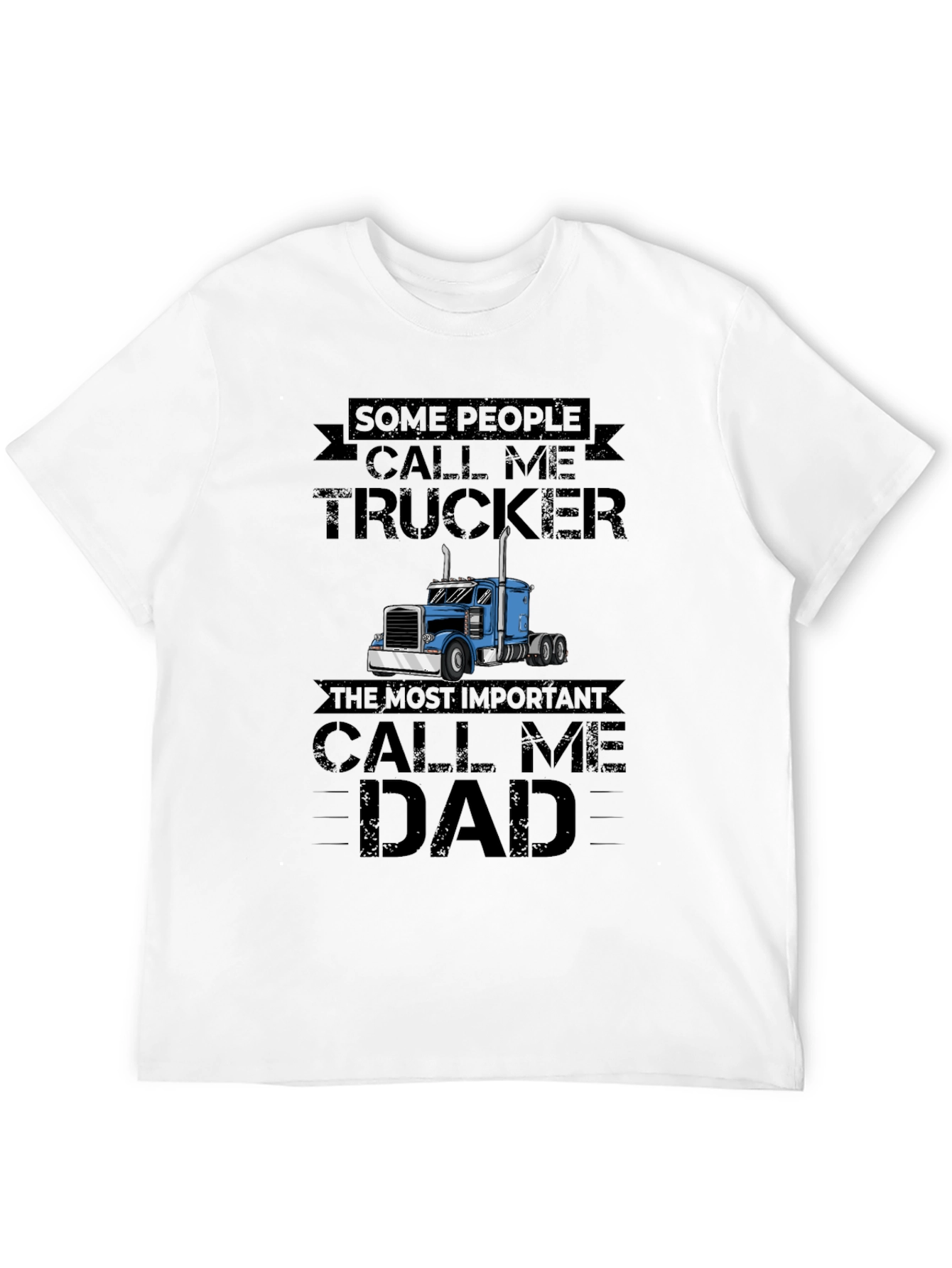 Black Trucker Dad Graphic Tee - Black view 12