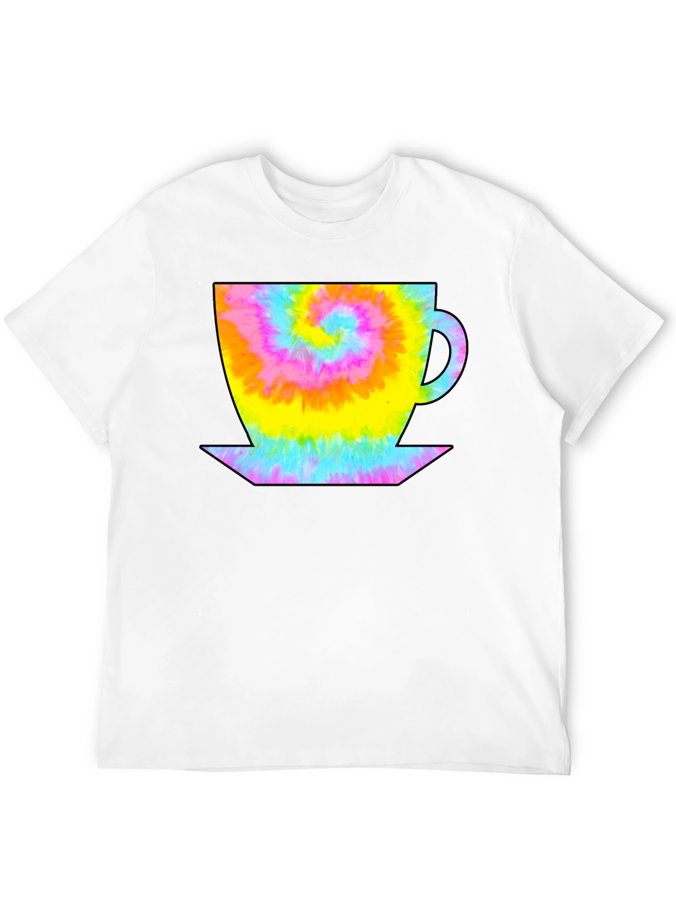 Black Tie Dye Coffee Cup Black T-Shirt view 12