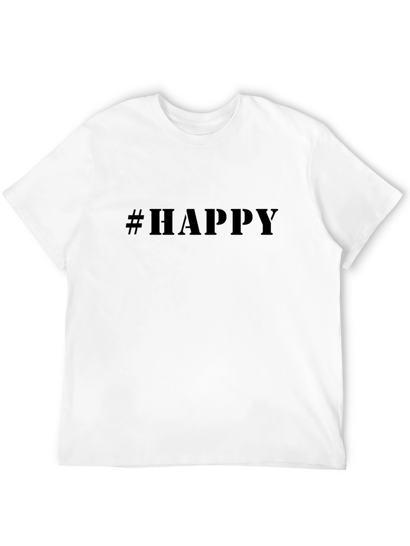 Black #Happy Graphic Tee - Unisex Black T-Shirt view 12