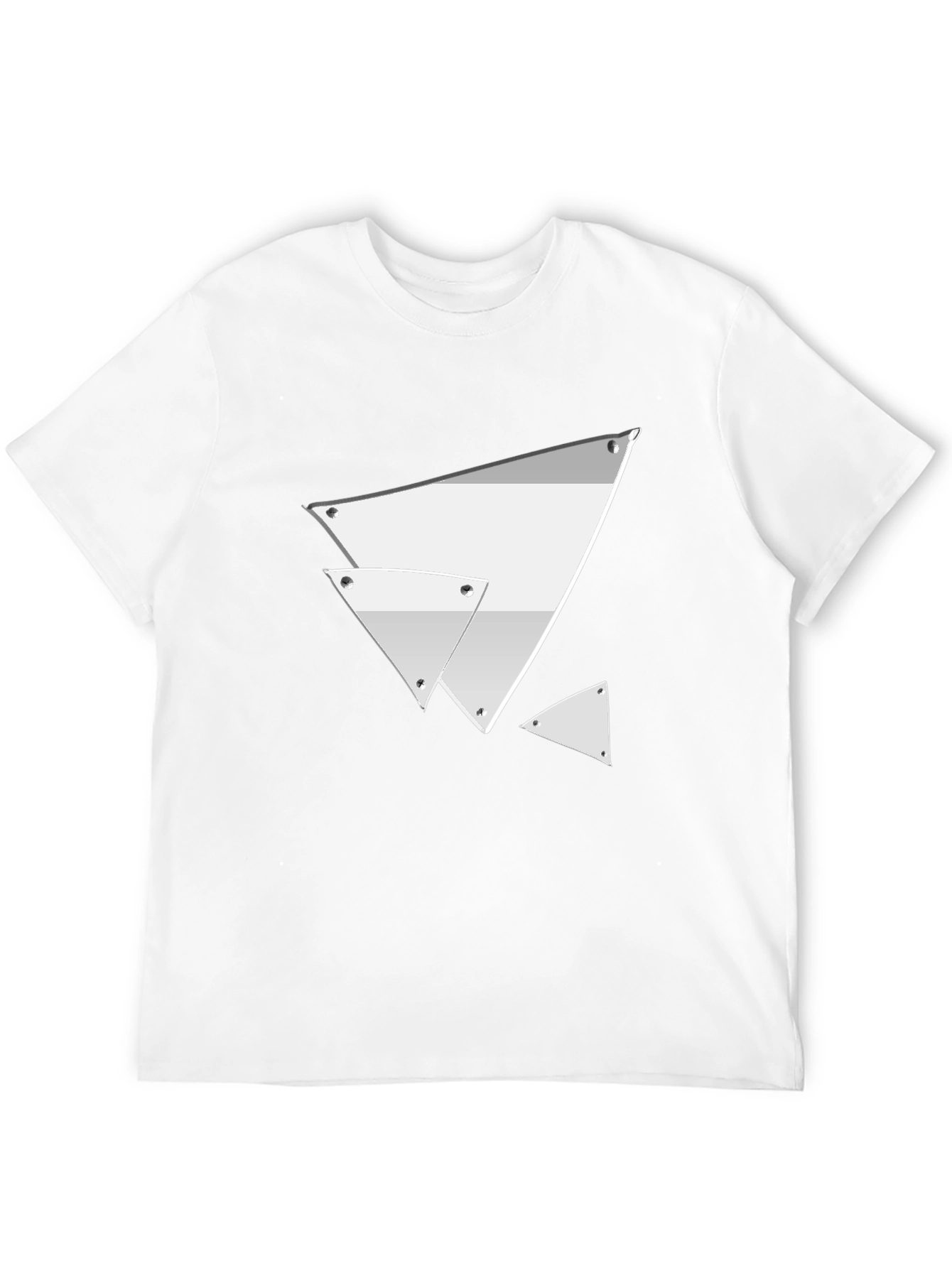 Black Modern Geometric Triangle Graphic Tee - Black view 12