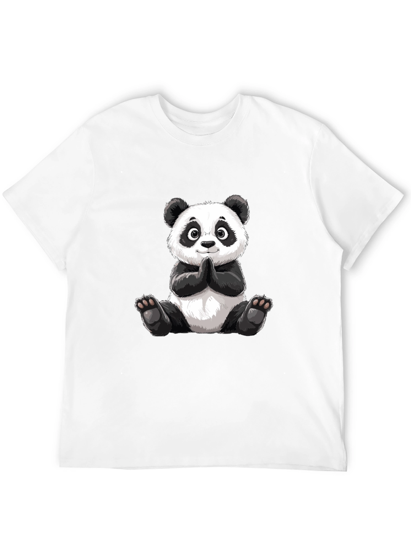 Black Cute Panda Graphic Tee - Soft Cotton Blend view 12