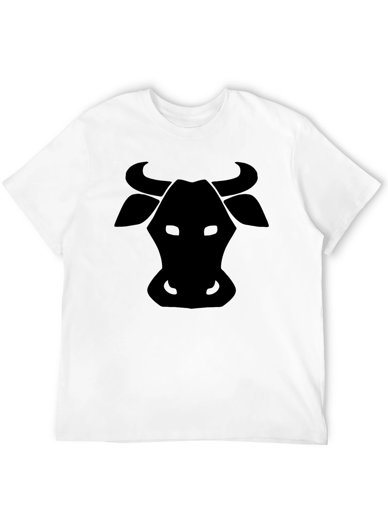 Black Cow Silhouette Black T-Shirt - Unisex Casual Tee view 12