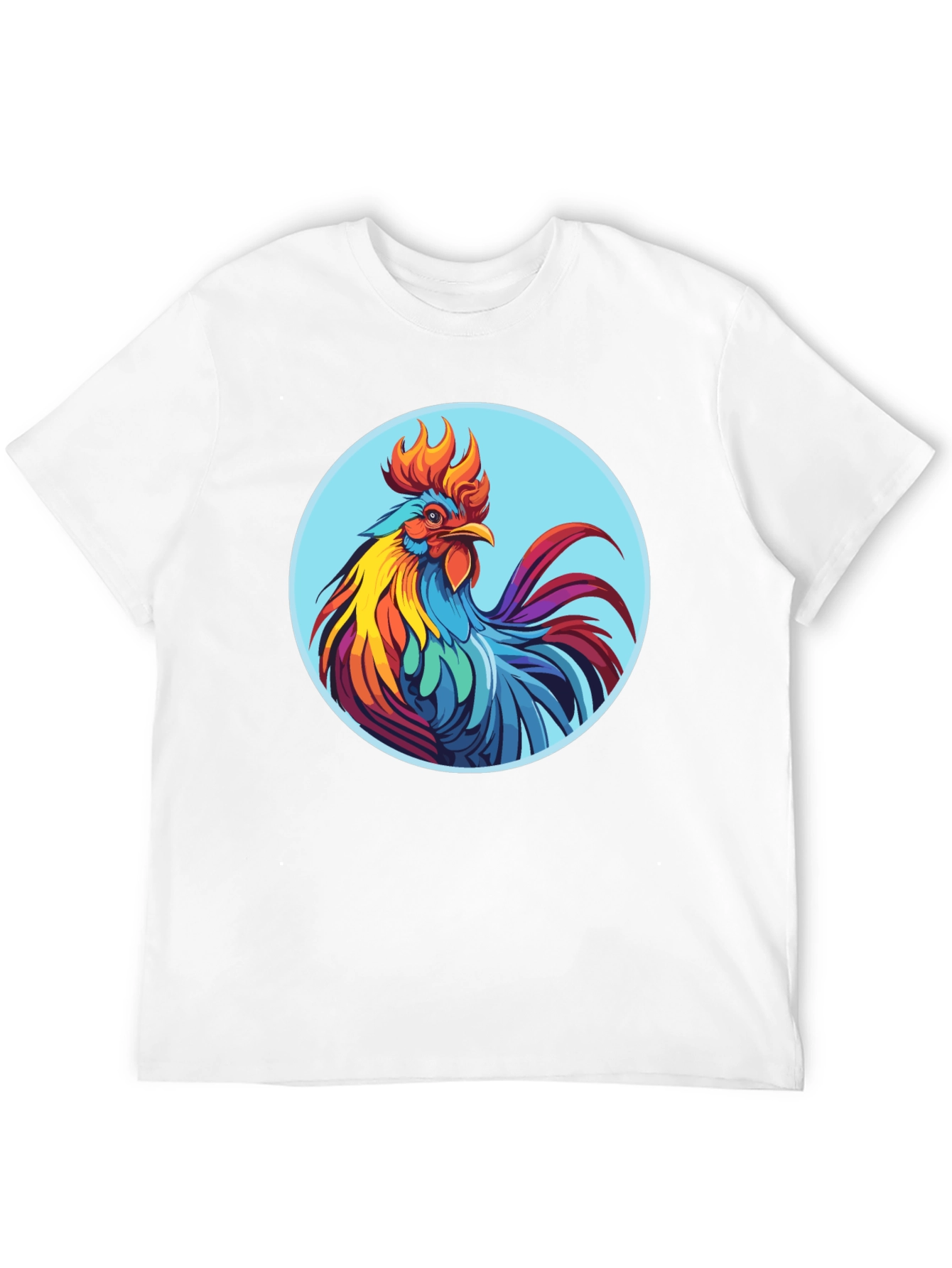 Black Rooster Graphic Tee - Bold Black Cotton T-Shirt view 12