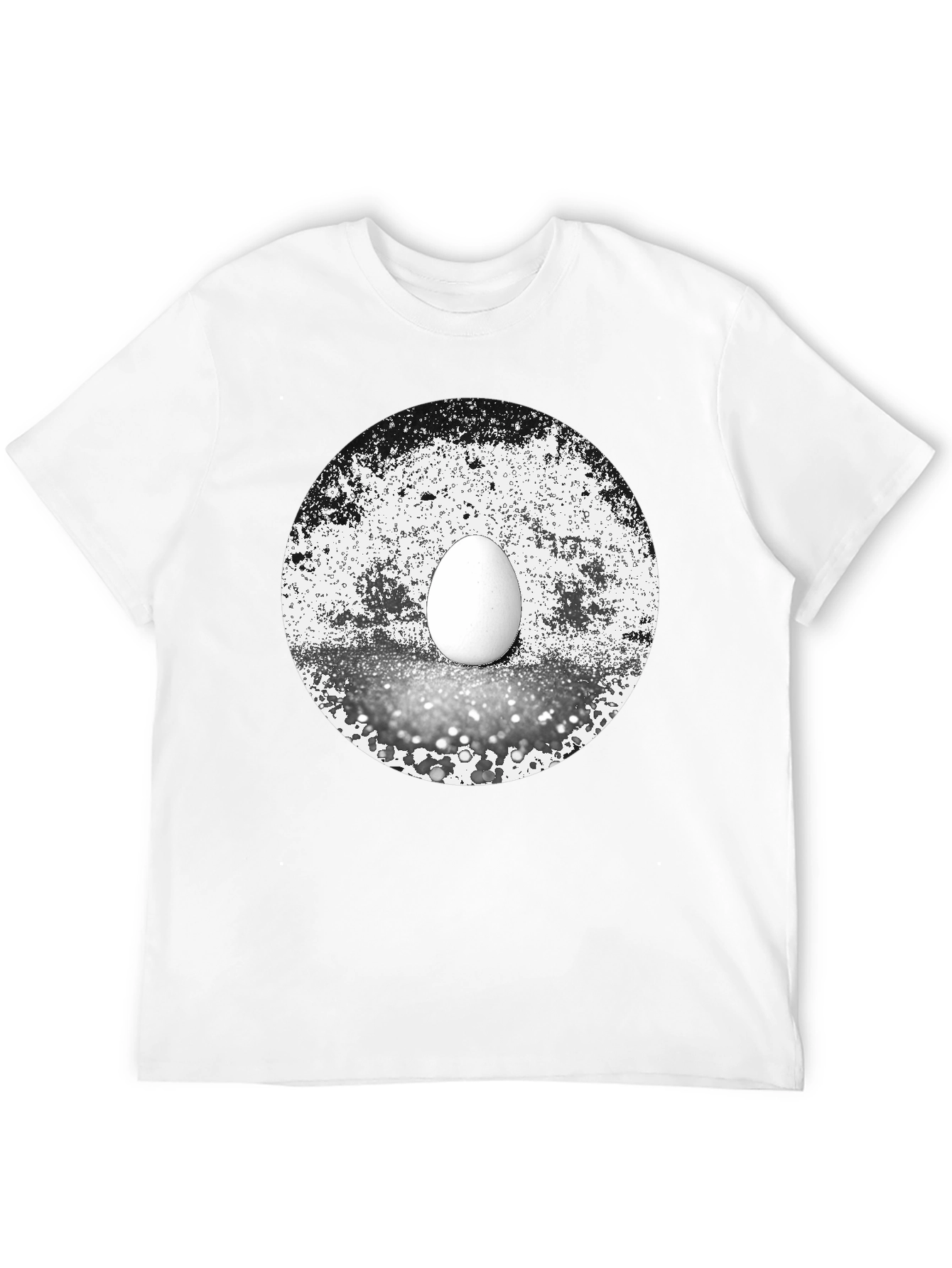 Black Abstract Egg Graphic Tee - Black Cotton T-Shirt view 12