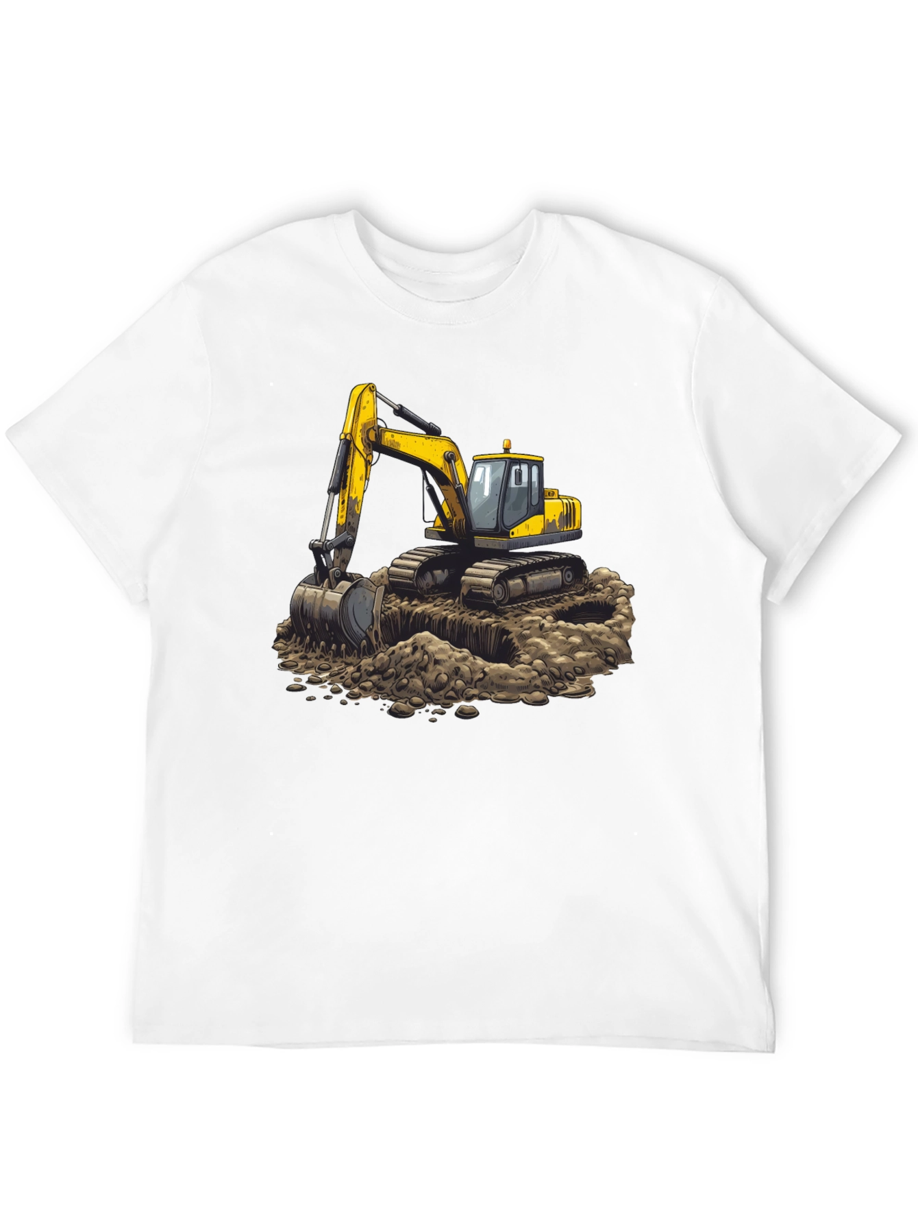 Black Excavator Graphic Tee - Construction Crew Shirt view 12