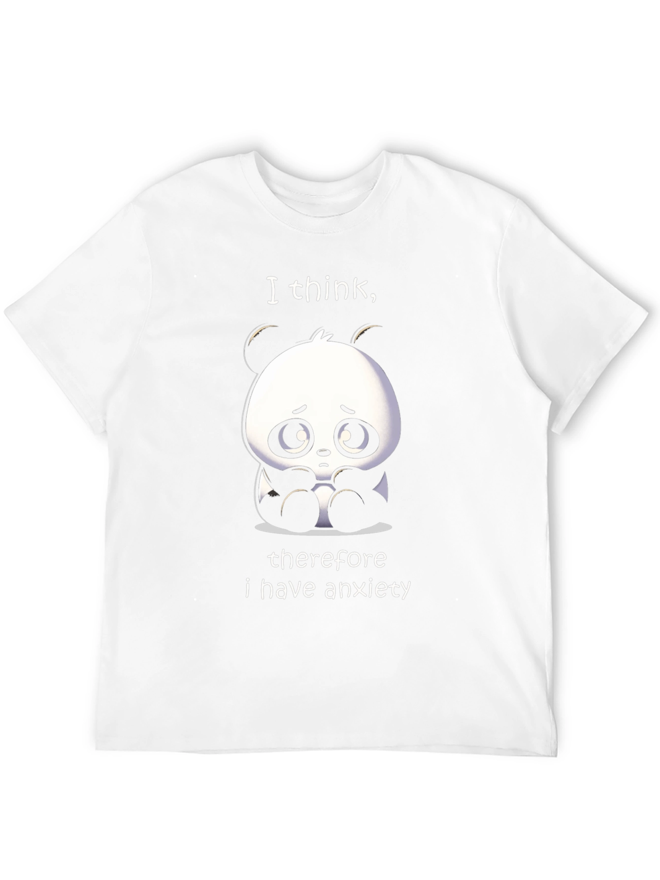 Black Anxiety Panda T-Shirt - Funny Graphic Tee view 12