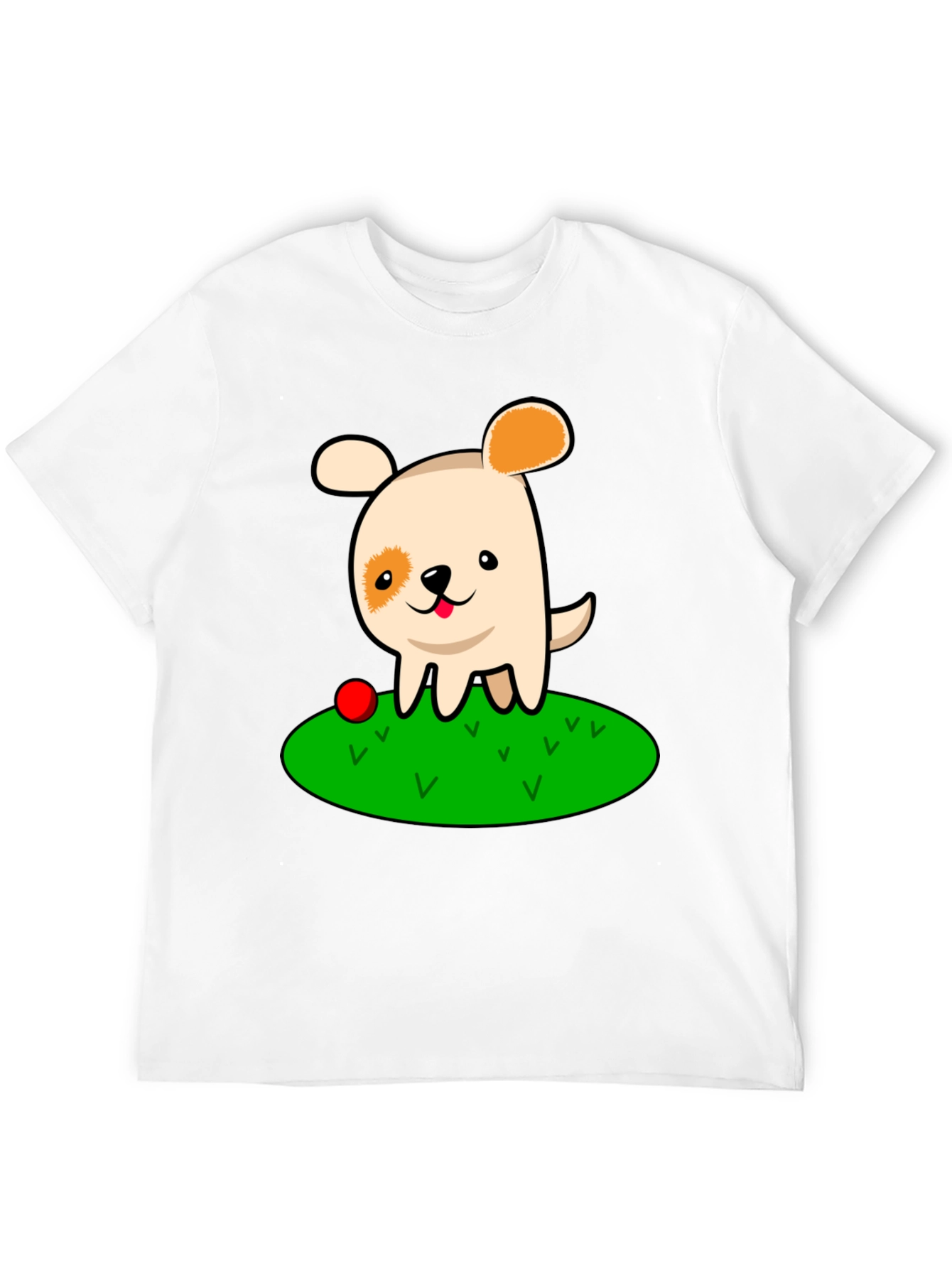 Black Cute Dog Cartoon Black T-Shirt view 12