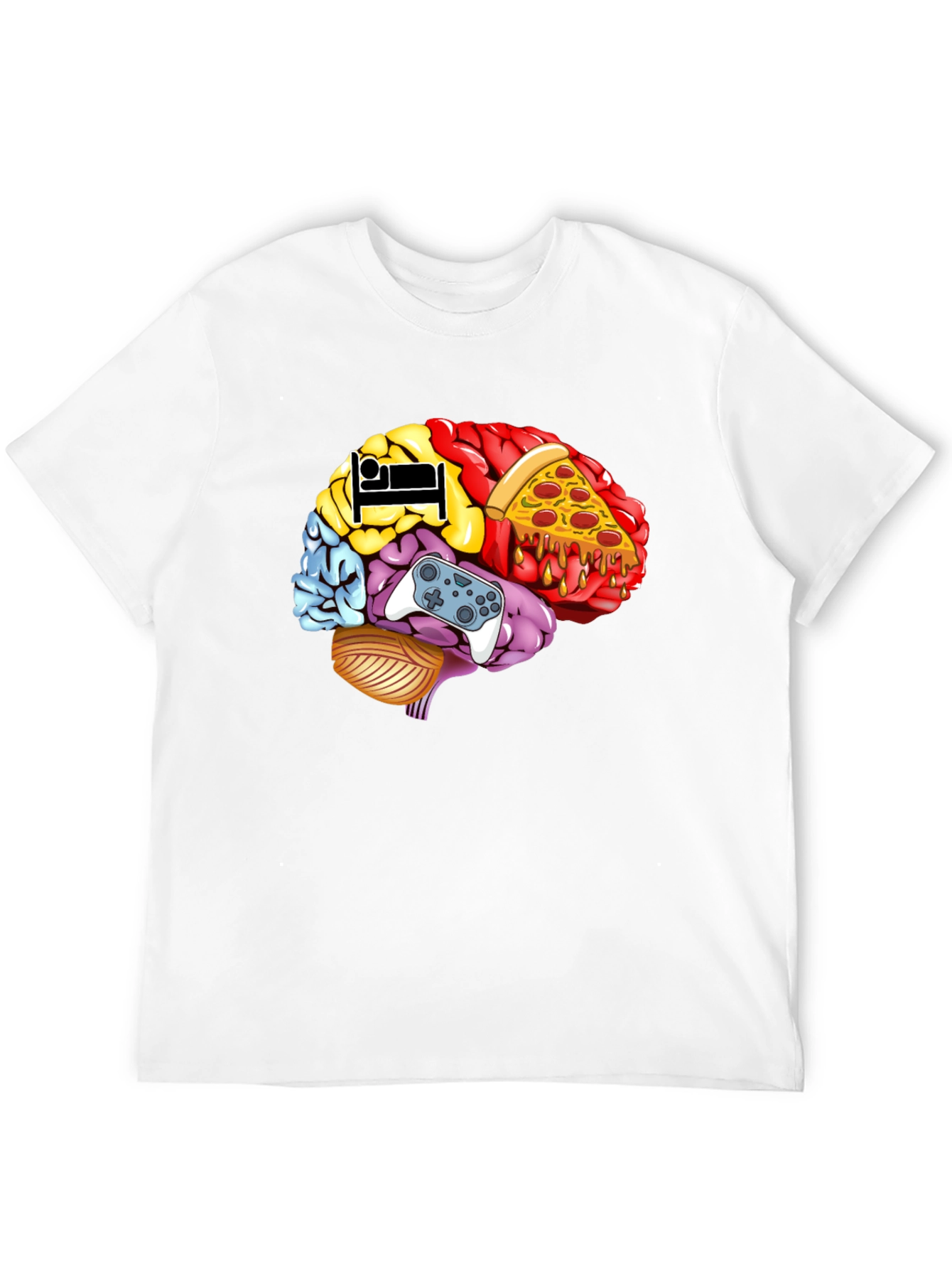 Black Brain Food Gamer T-Shirt - Men's Black Graphic Tee view 12