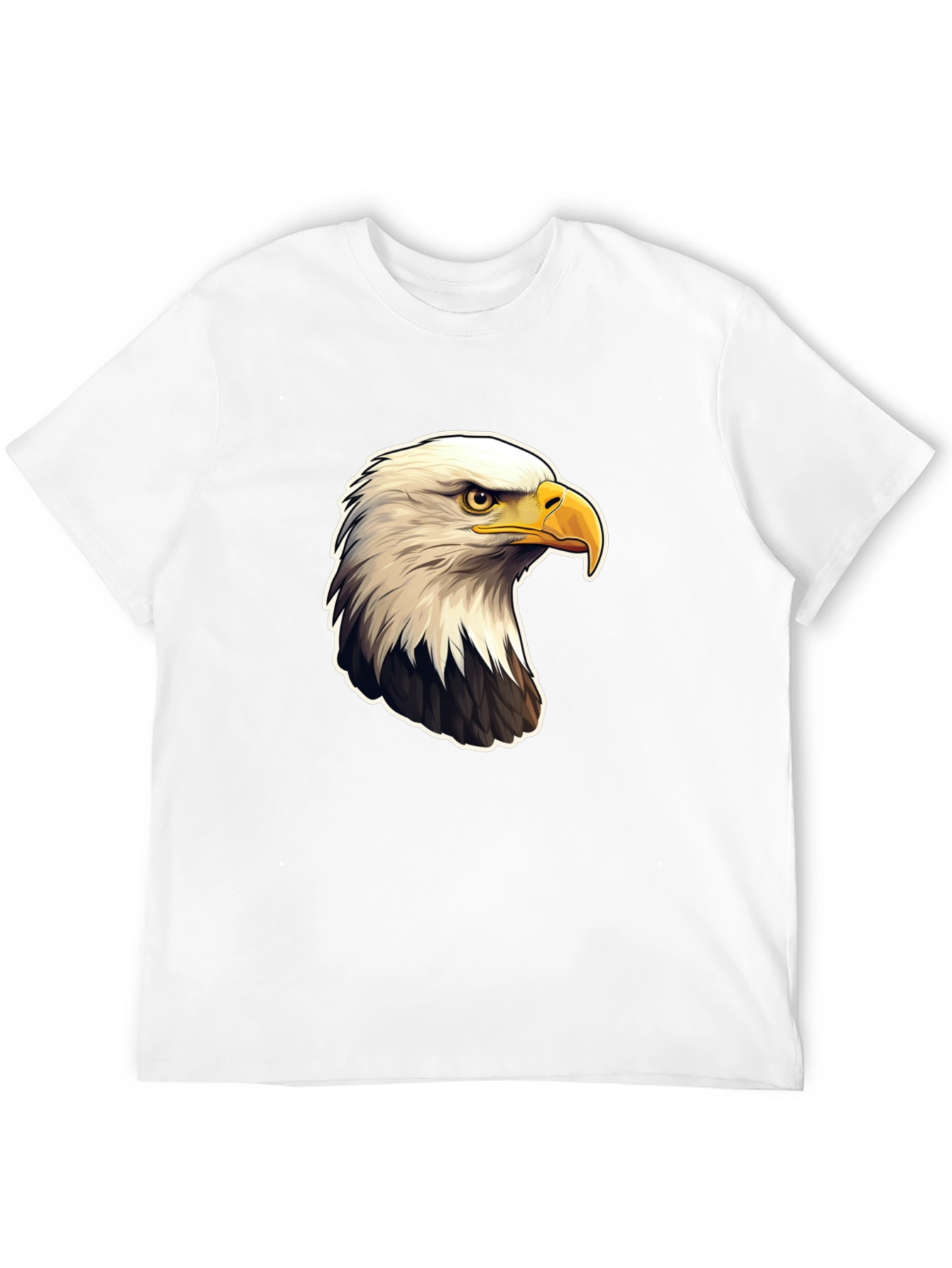 Black Bald Eagle Graphic Print Black T-Shirt view 12