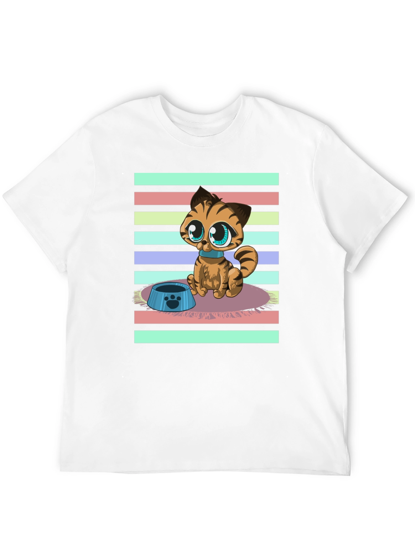 Black Cute Cartoon Cat Graphic T-Shirt view 12