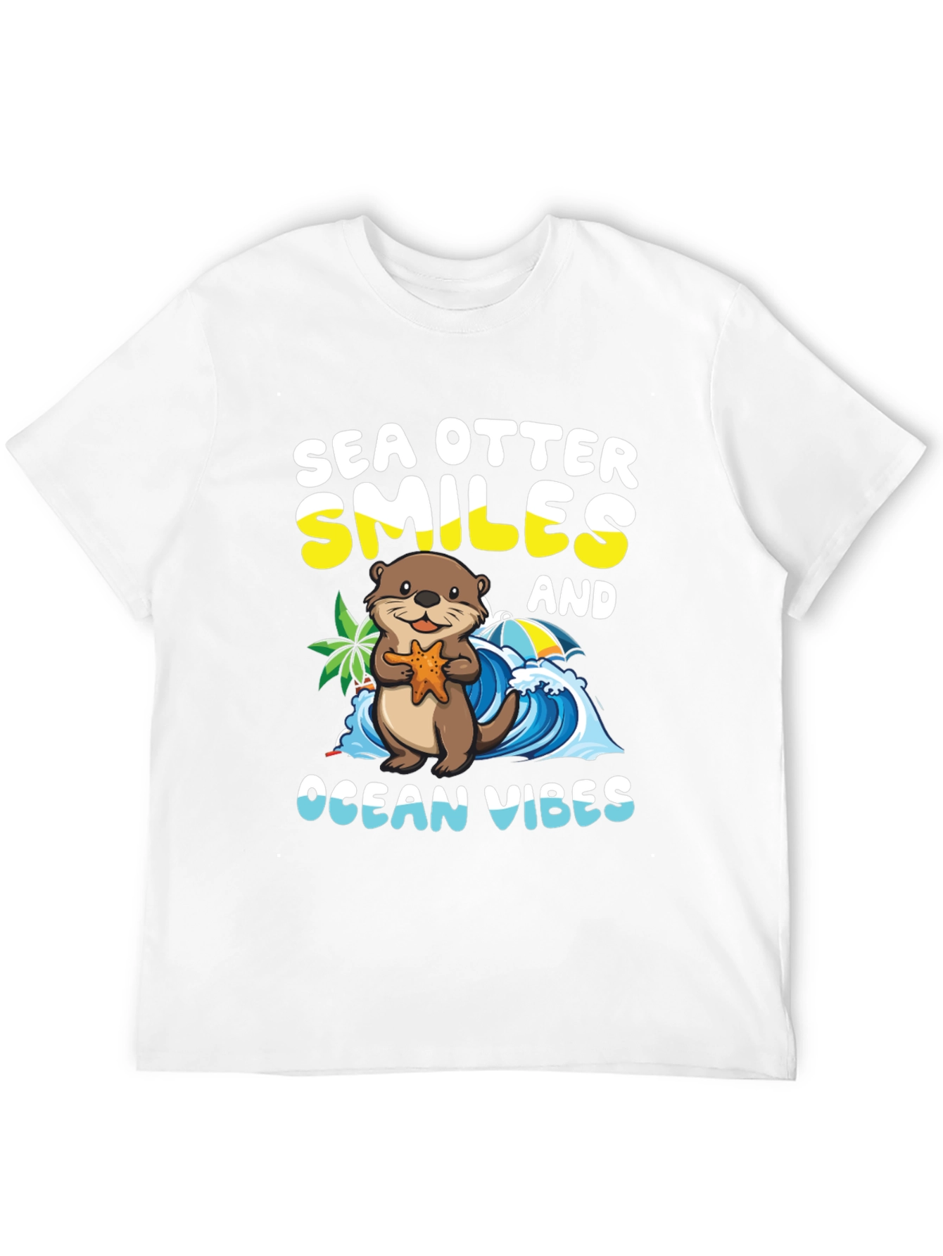 Black Sea Otter Smiles Ocean Vibes T-Shirt view 12
