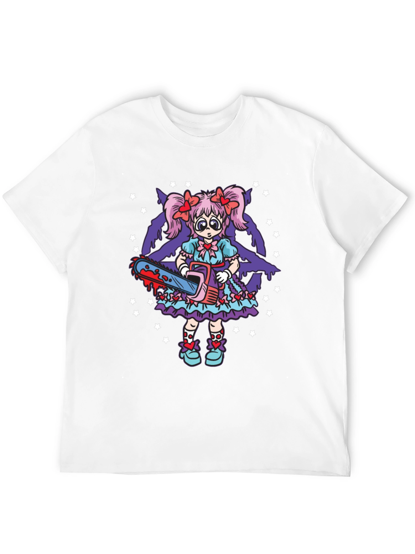 Black Creepy Cute Chainsaw Doll Graphic Tee view 12
