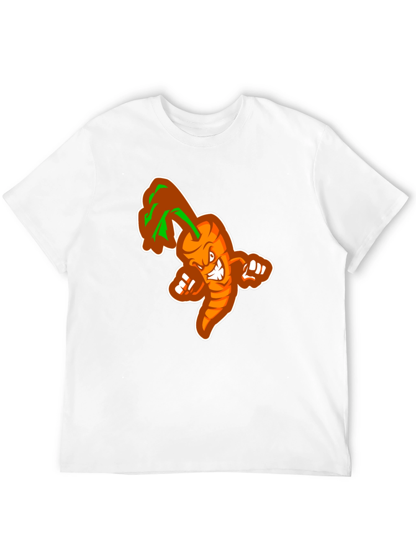 Black Men's Black T-shirt with Cartoon Carrot Design view 12