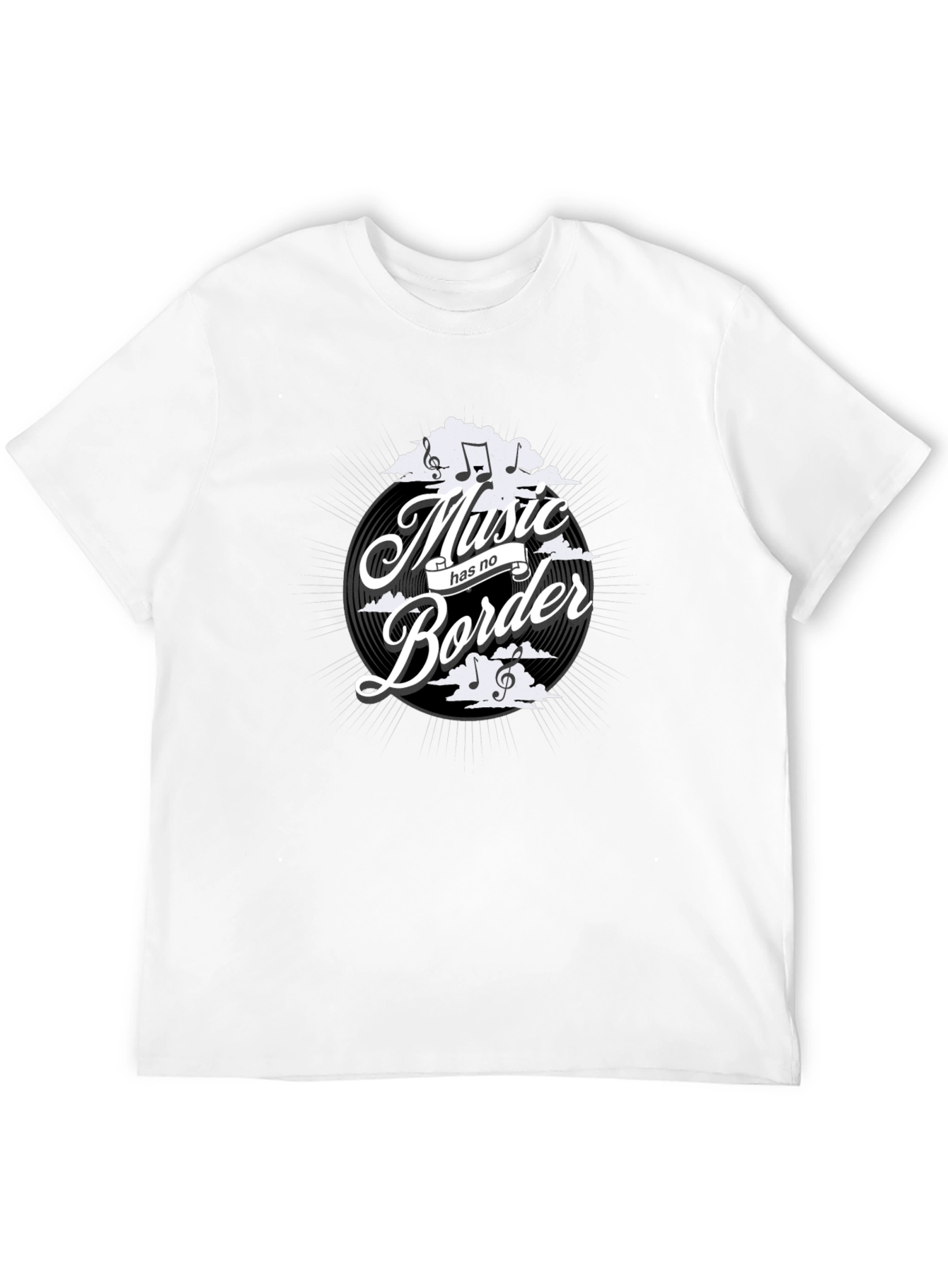Black Music Has No Border Black Graphic Tee view 12