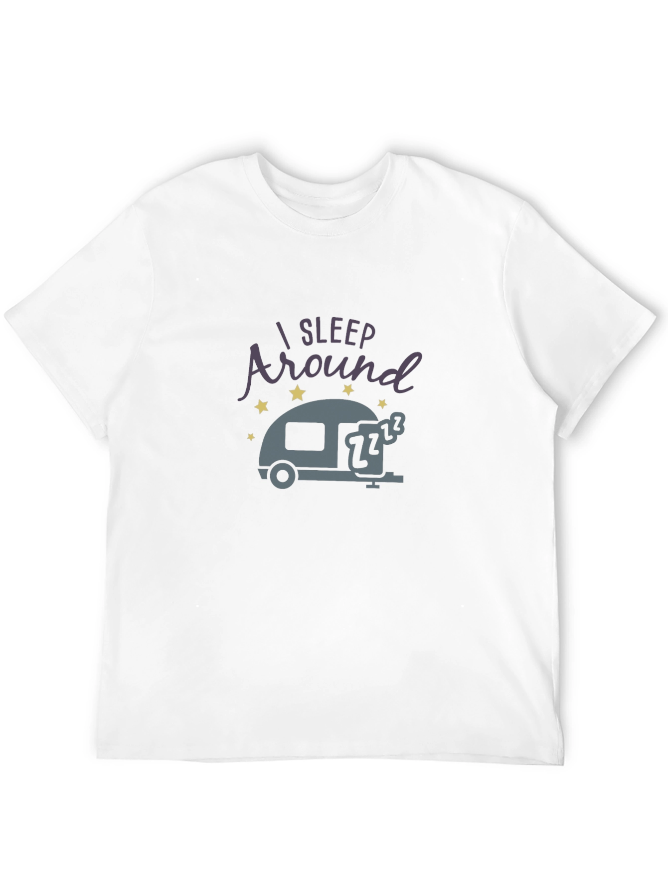 Black I Sleep Around T-Shirt - Camping Humor Tee view 12