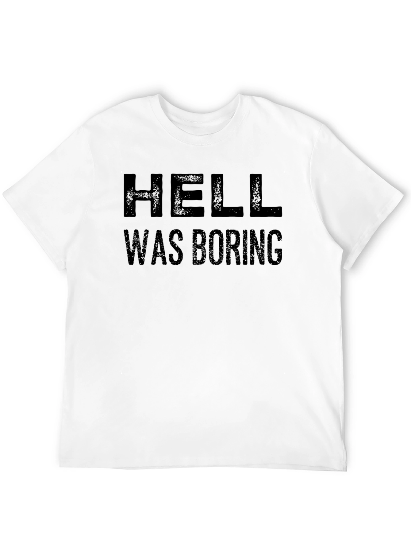 Black Hell Was Boring Graphic Tee - Black Humor T-Shirt view 12