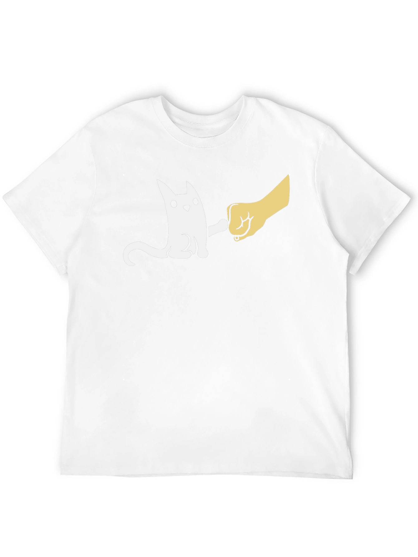 Black Cute Cat Fist Bump Graphic Black T-Shirt view 12