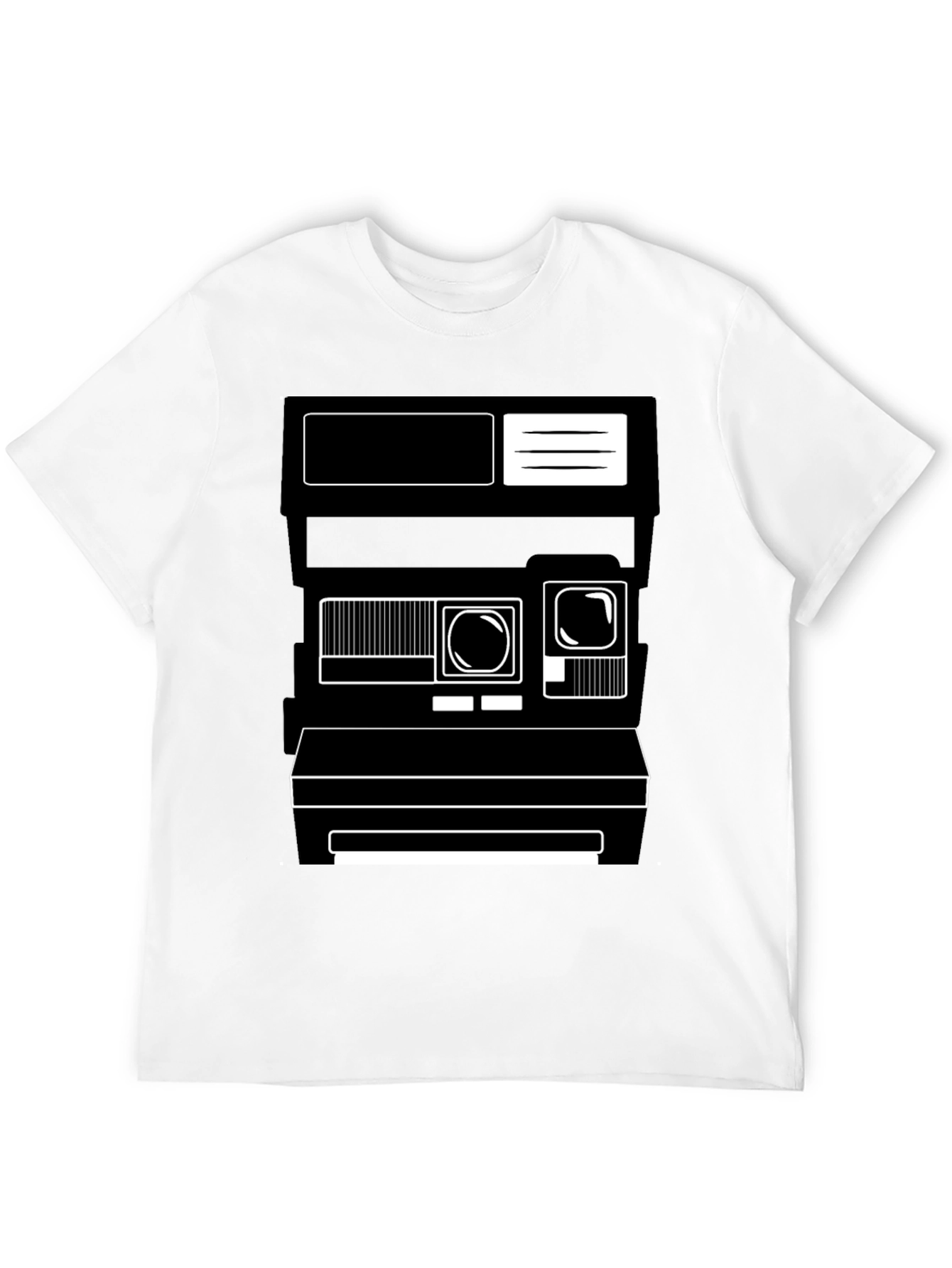 Black Retro Camera Graphic Tee - Unisex Black T-Shirt view 12