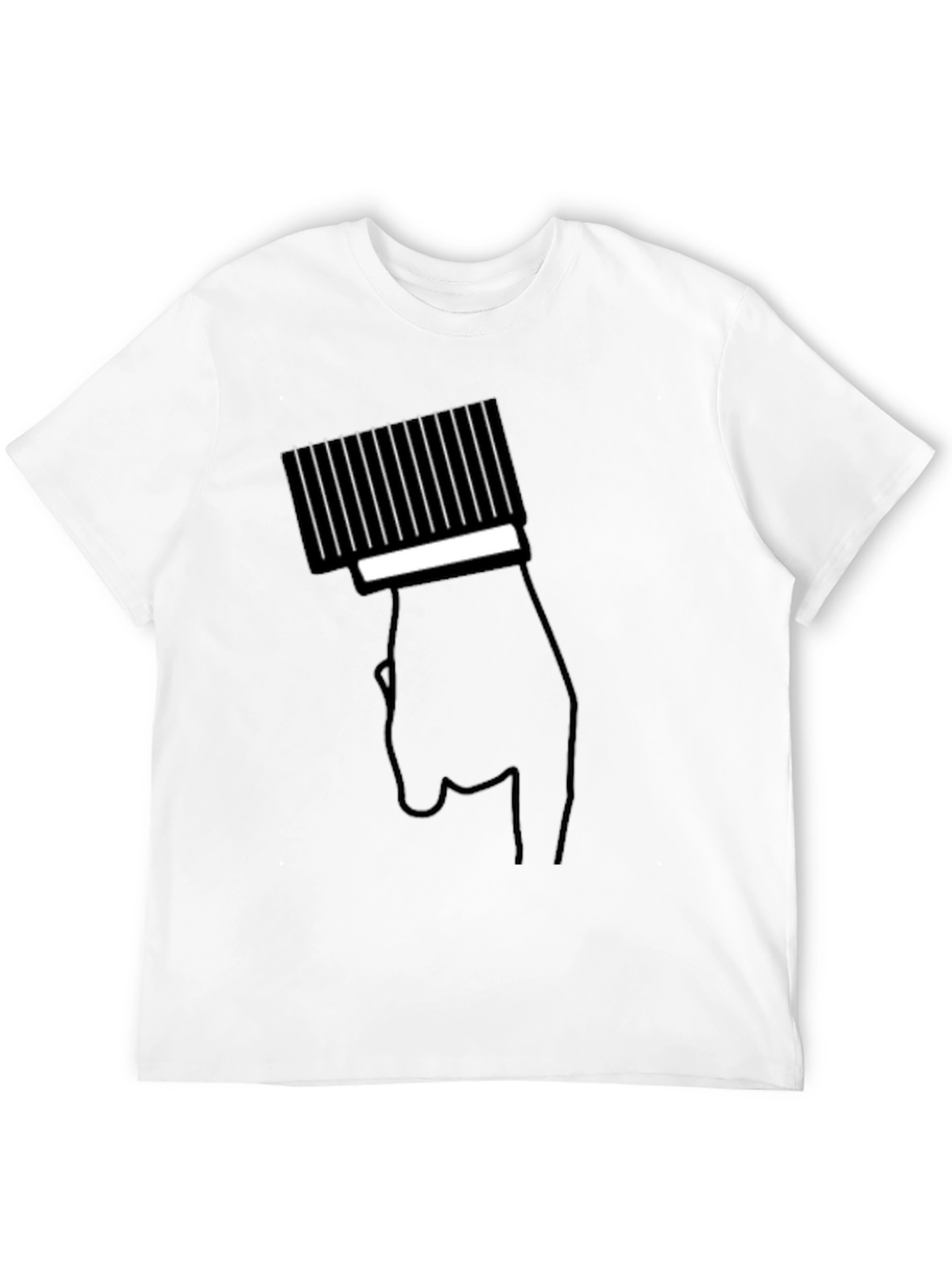 Modern Black T-Shirt with Hand & Barcode Graphic - 12