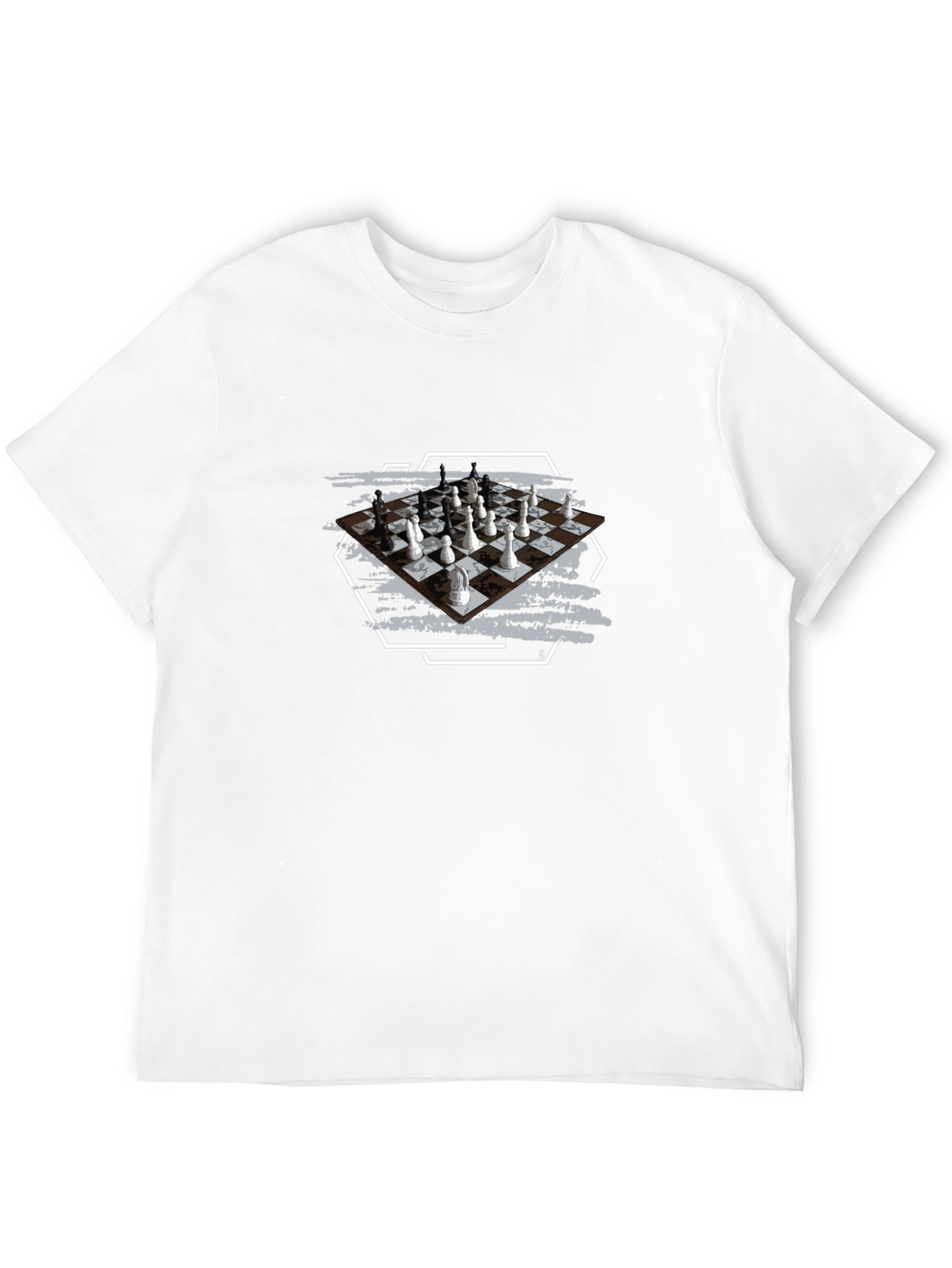 Black Chessboard Graphic Tee - Stylish Unisex Black T-Shirt view 12