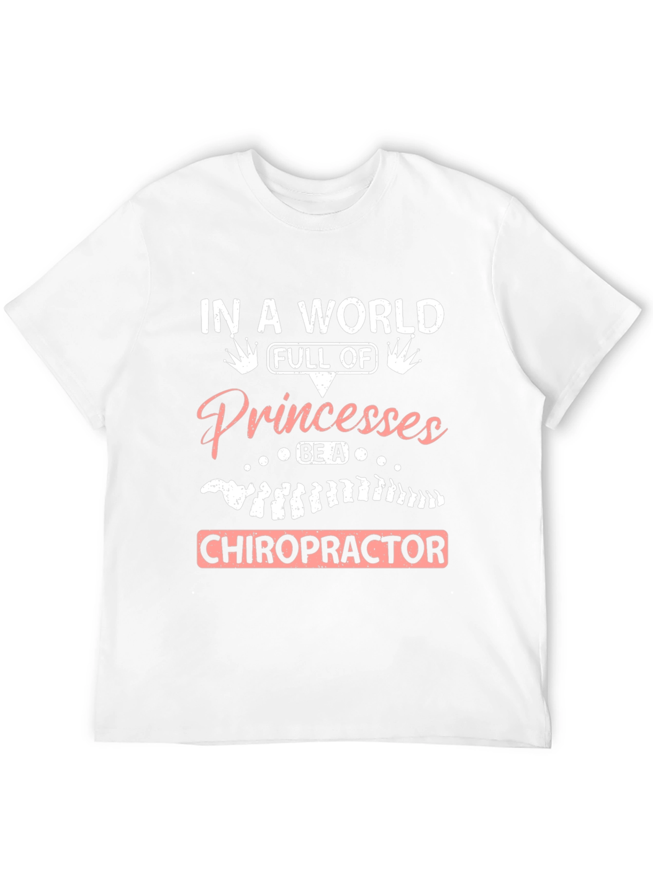 Black Chiropractor Princesses Graphic Tee - Black Cotton T-Shirt view 12
