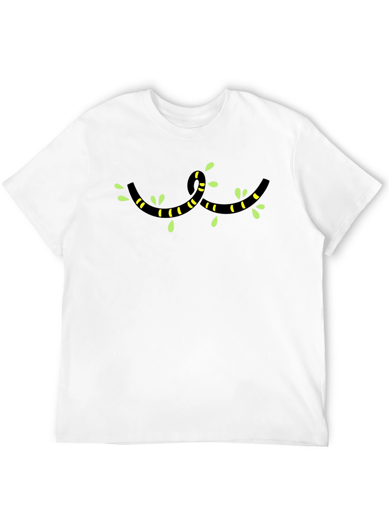 Black Striped Worm Vine T-Shirt - Unique Graphic Tee view 12