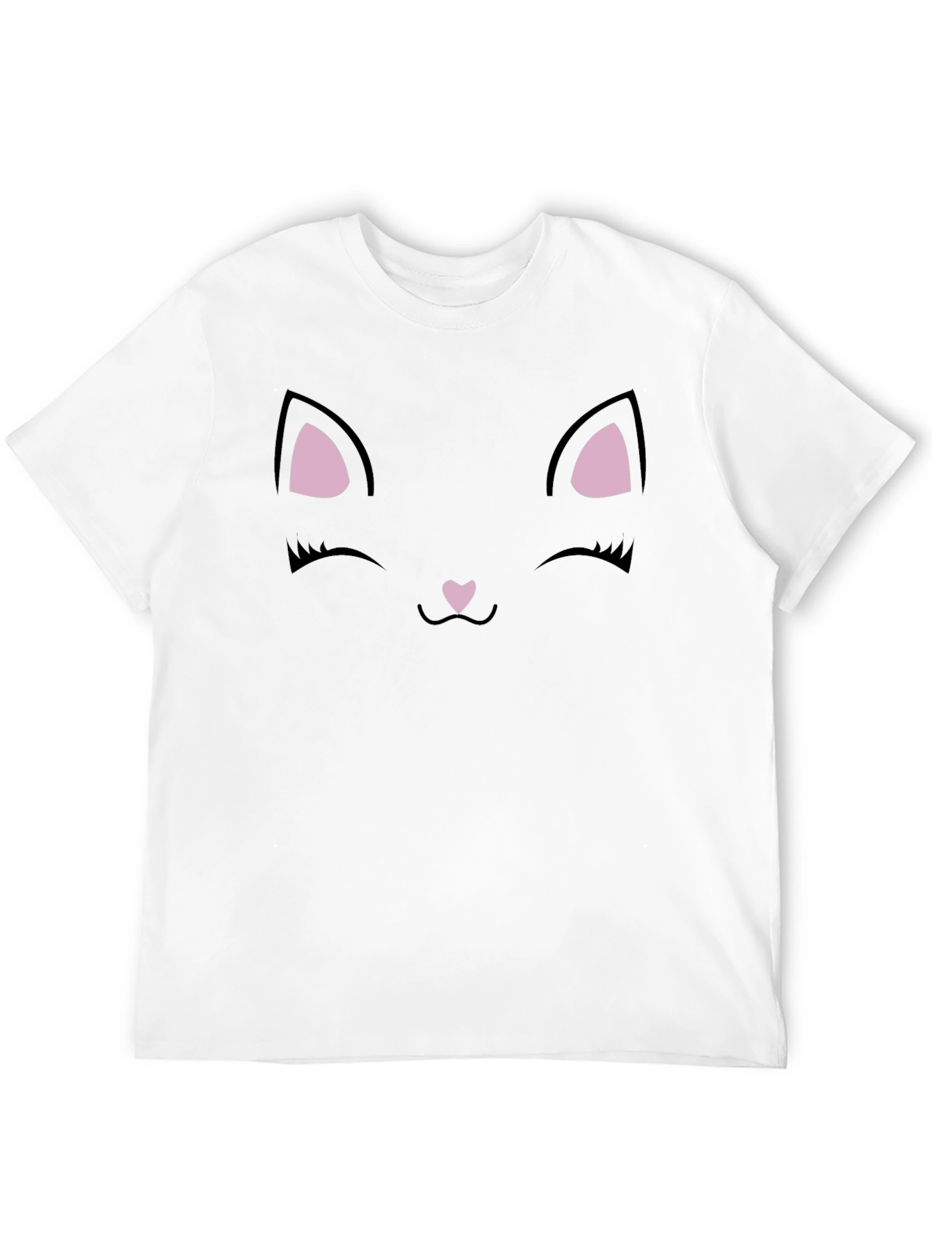 Black Cute Black Cat Face Graphic T-Shirt view 12