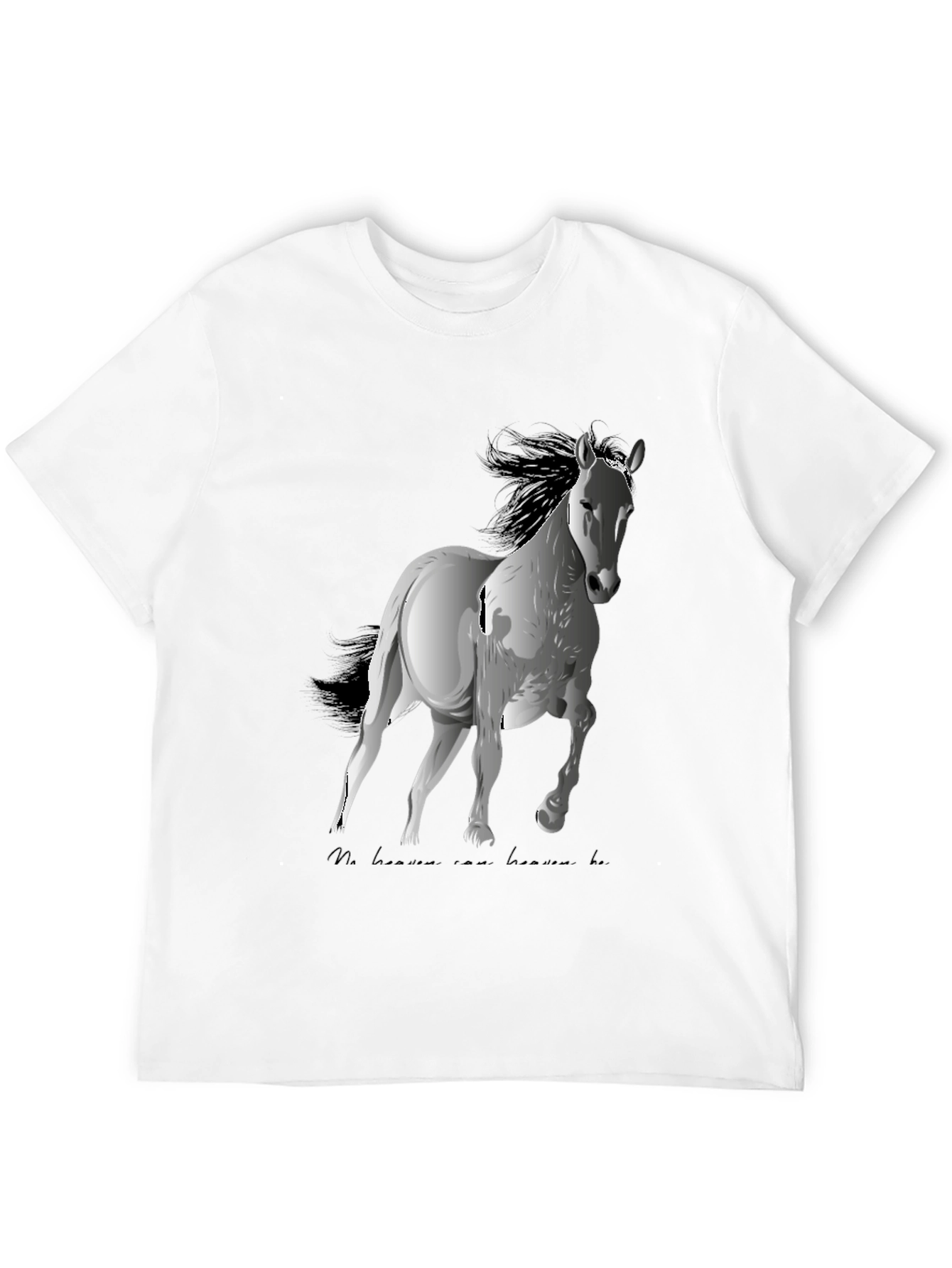 Black Horse Graphic Tee - Black Cotton Blend, Stylish Casual Wear view 12