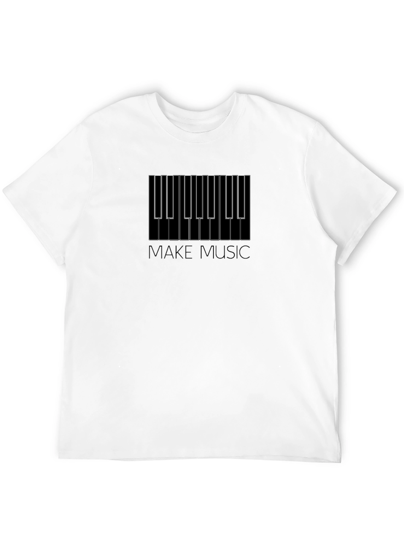 Black Make Music Piano Keys Graphic Tee view 12