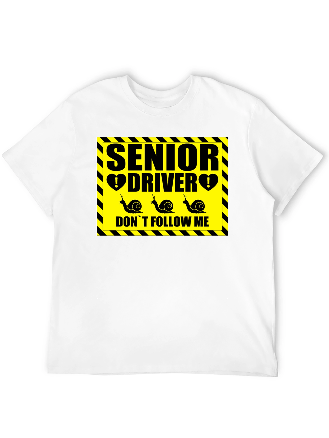 Black Senior Driver Funny Snail Graphic Novelty T-Shirt view 12