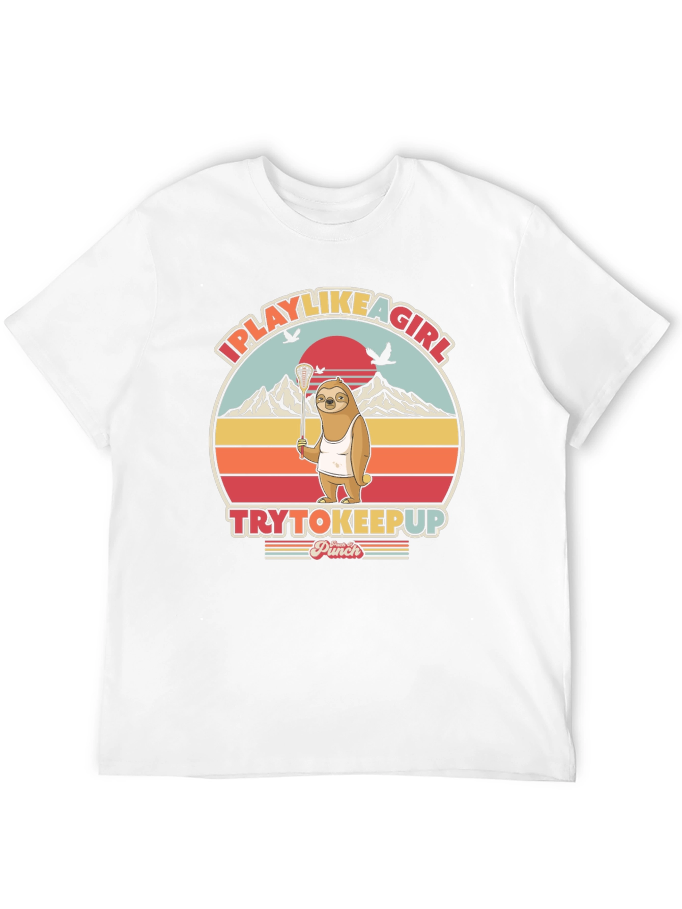 Black I Play Like a Girl Sloth T-Shirt view 12