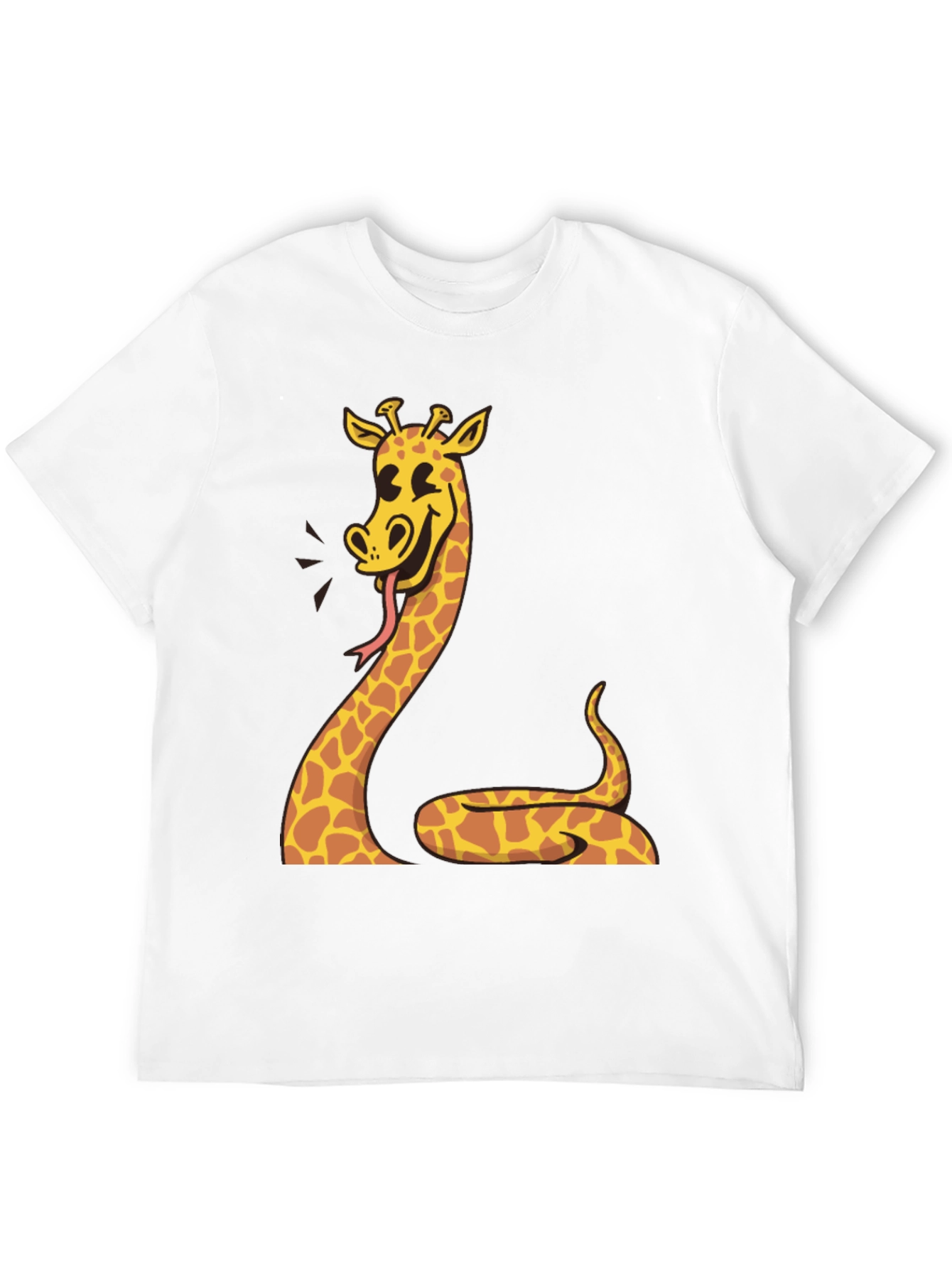 Black Giraffe Snake Graphic Tee - Unique Men's Black T-Shirt view 12