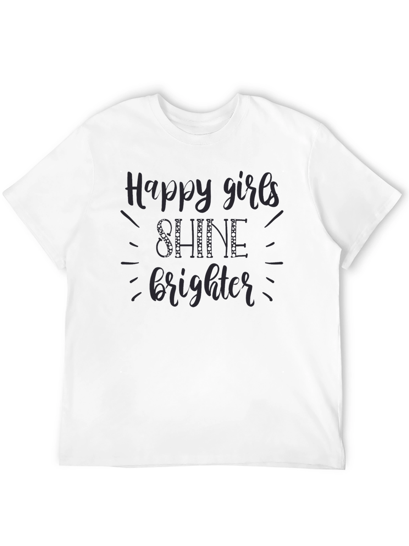 Black Happy Girls Shine Brighter Graphic Tee view 12