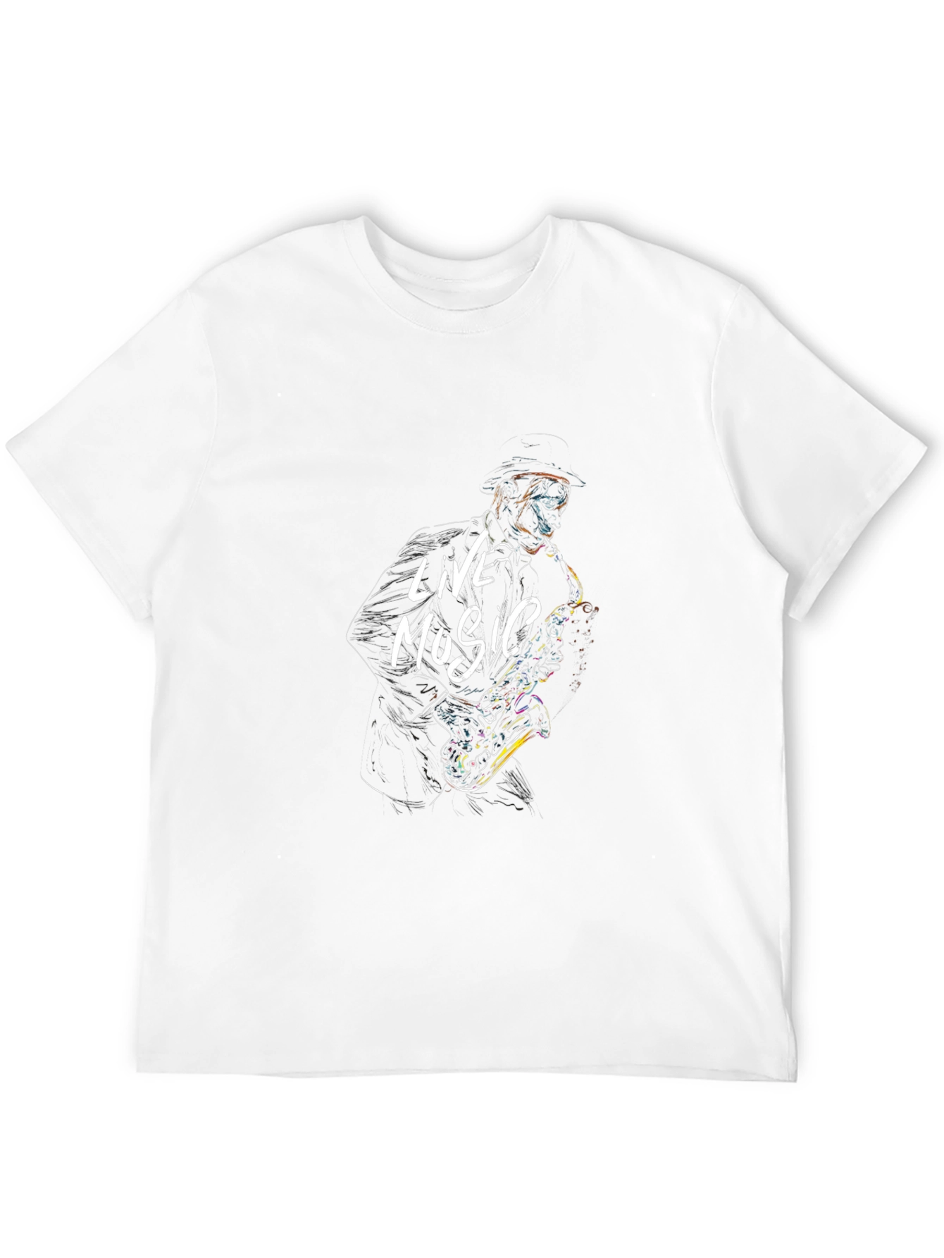 Black Live Music Saxophone Graphic Tee - Black view 12