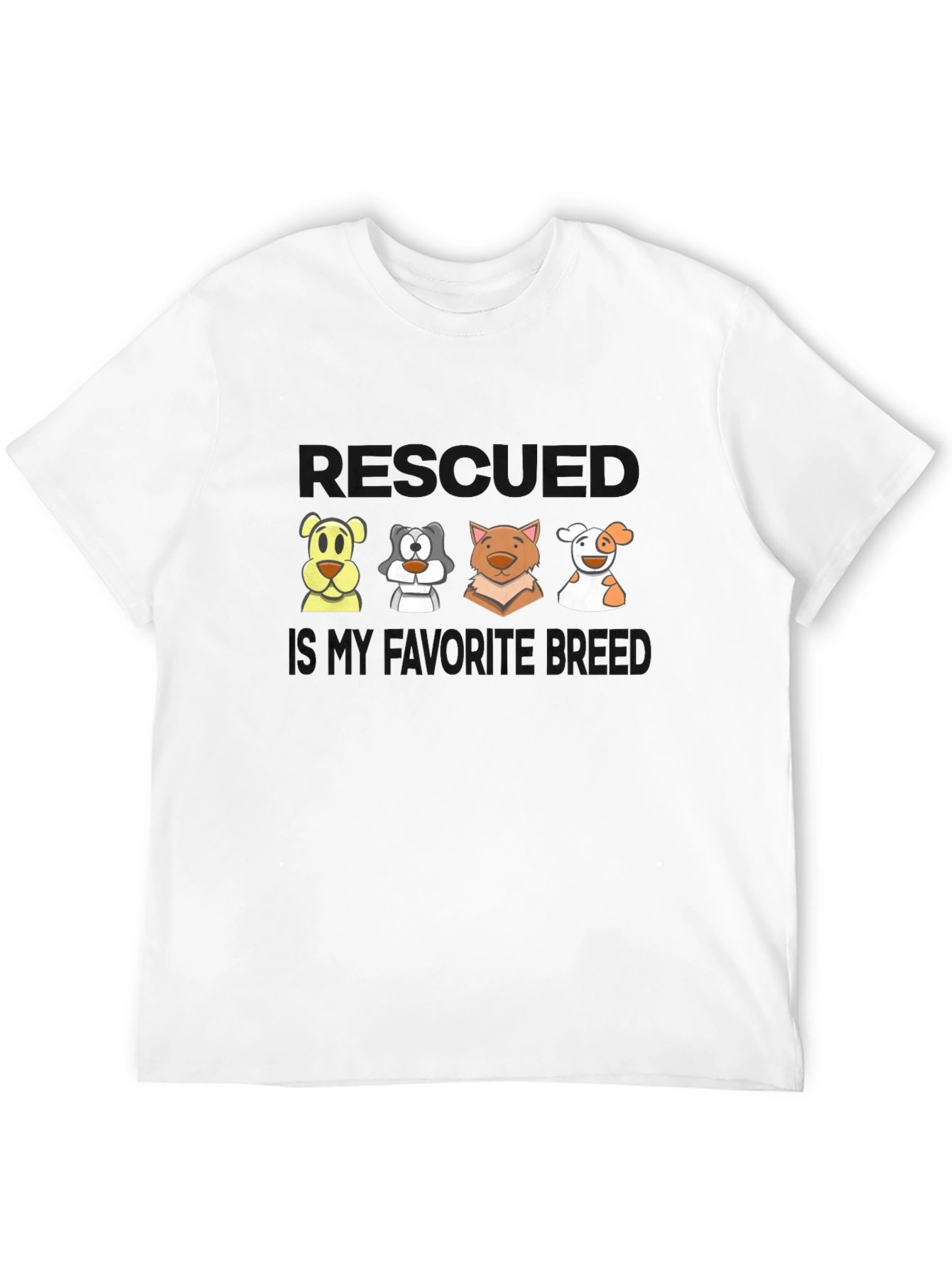 Black Rescued is My Favorite Breed T-Shirt view 12