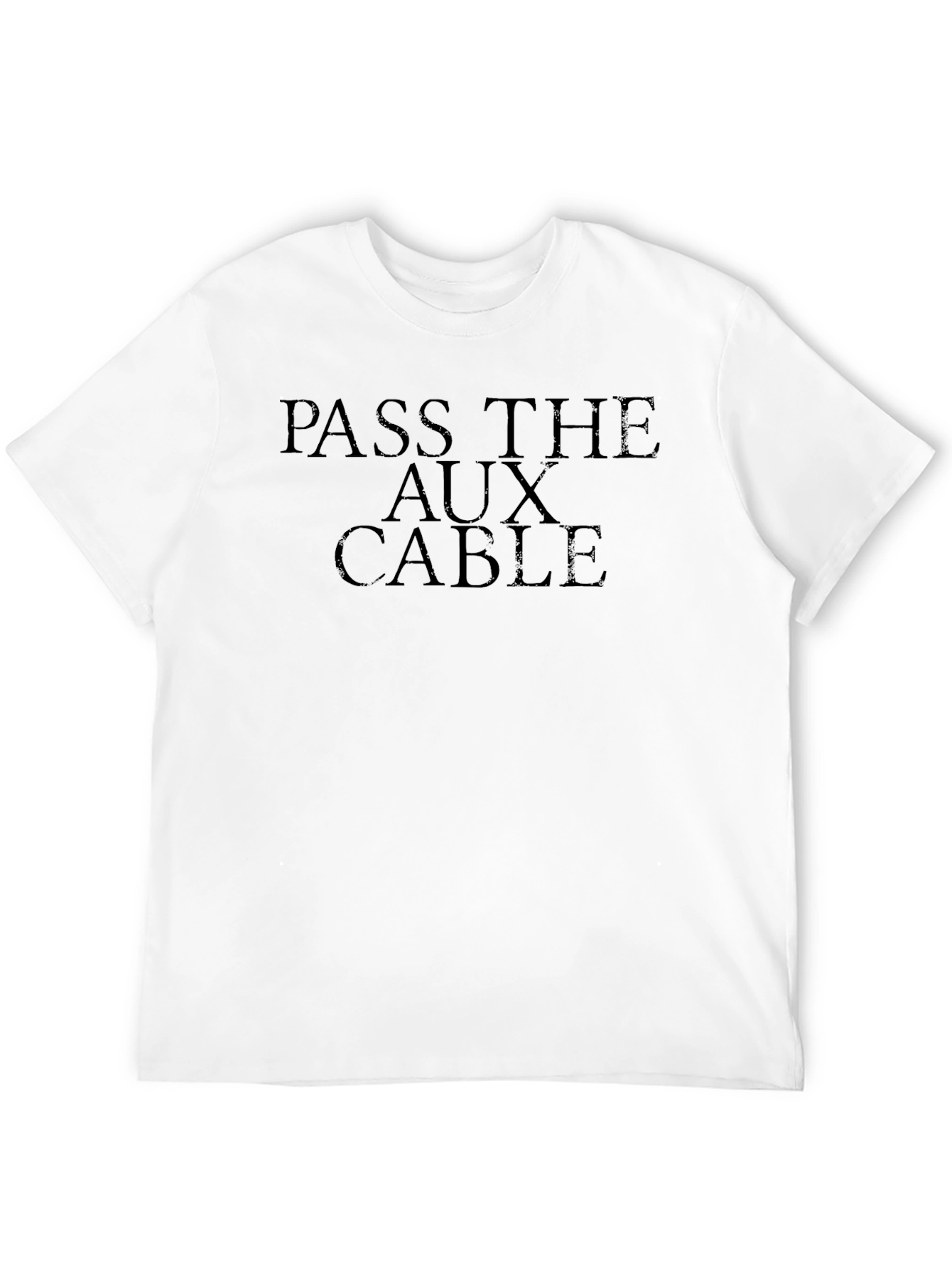 Black Pass The Aux Cable Black T-Shirt Graphic Tee view 12