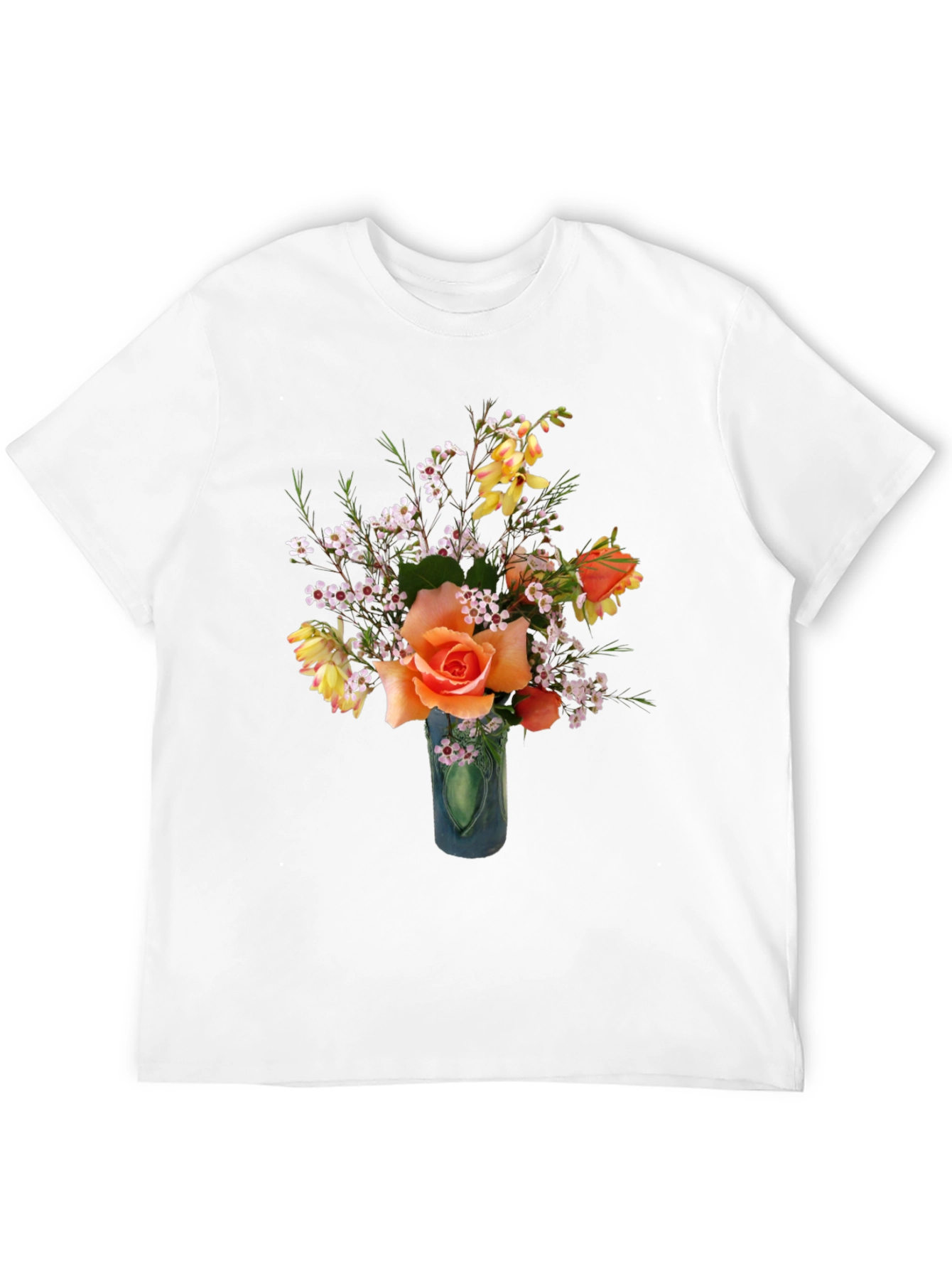Black Floral T-Shirt - Rose Bouquet Graphic Tee view 12