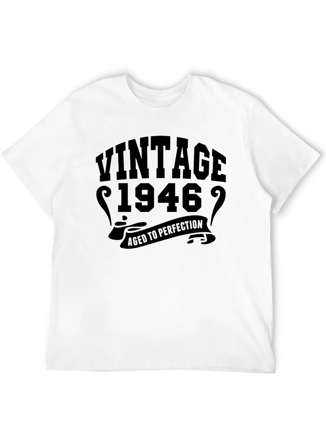 Black Vintage 1946 Aged to Perfection Graphic T-Shirt view 12