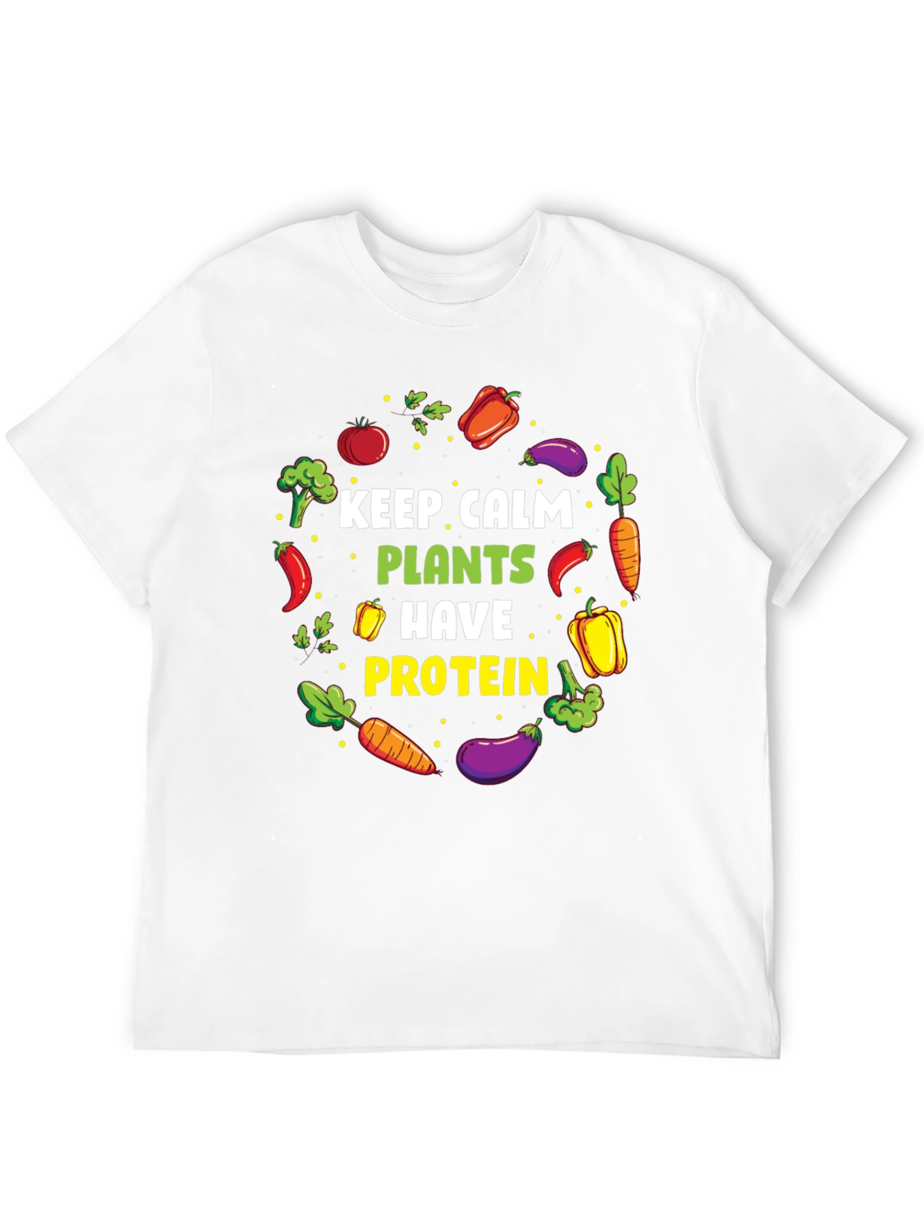Black Vegan Protein T-Shirt - Keep Calm, Eat Plants view 12