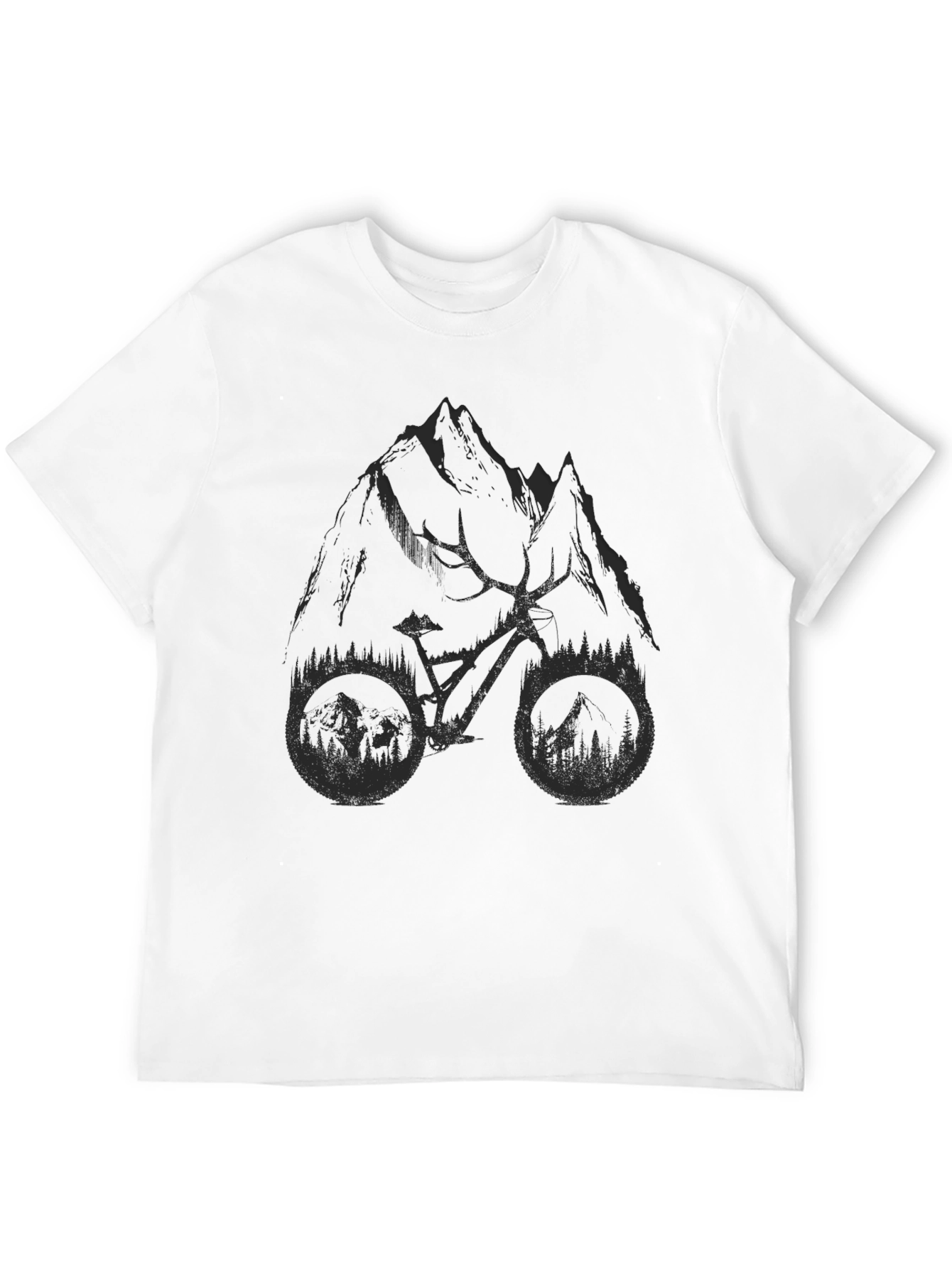 Black Mountain Bike Graphic T-Shirt - Black view 12