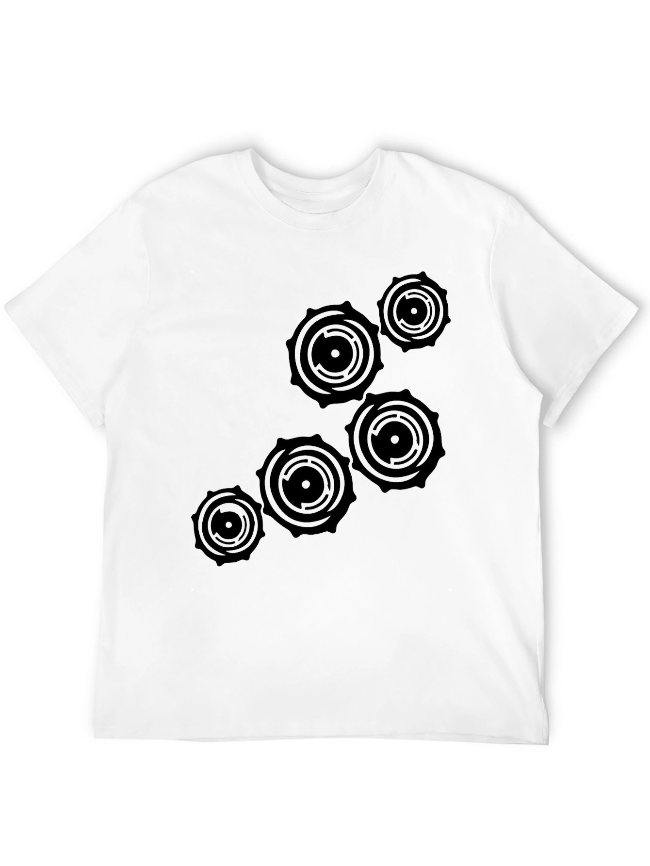 Black Abstract Circle Design Black T-Shirt view 12